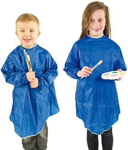 Baker Ross EV790Z Long Sleeved Apron - Pack of 1, LARGE Wipe-Clean Coverall for Kids