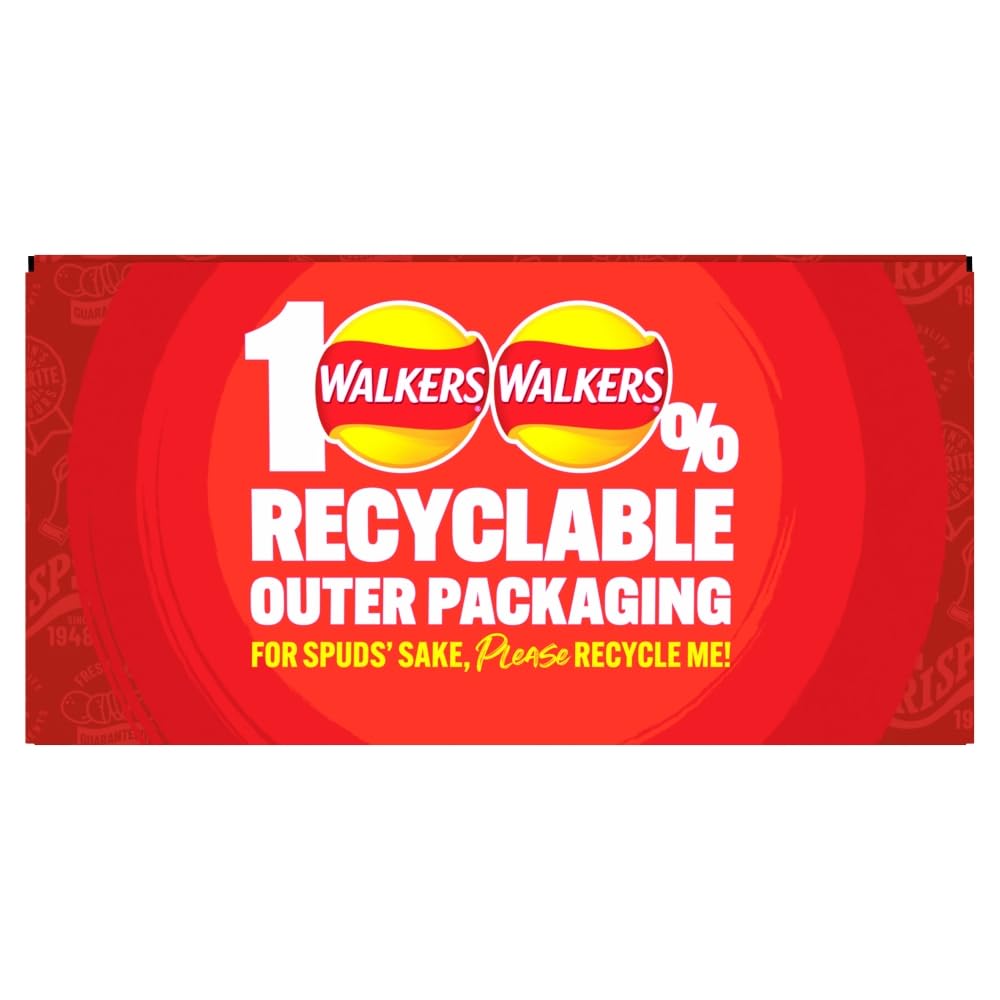 Walkers Classic Variety Multipack Crisps Box 20x25g - Ready Salted, Cheese & Onion, Salt & Vinegar, Prawn Cocktail