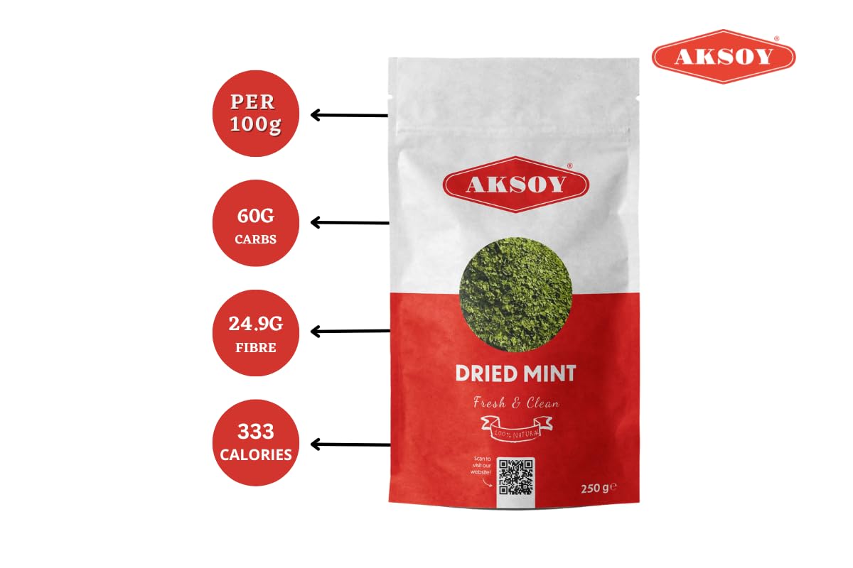 Aksoy Mint Peppermint Leaves 250g - Premium Dried Mint Leaves