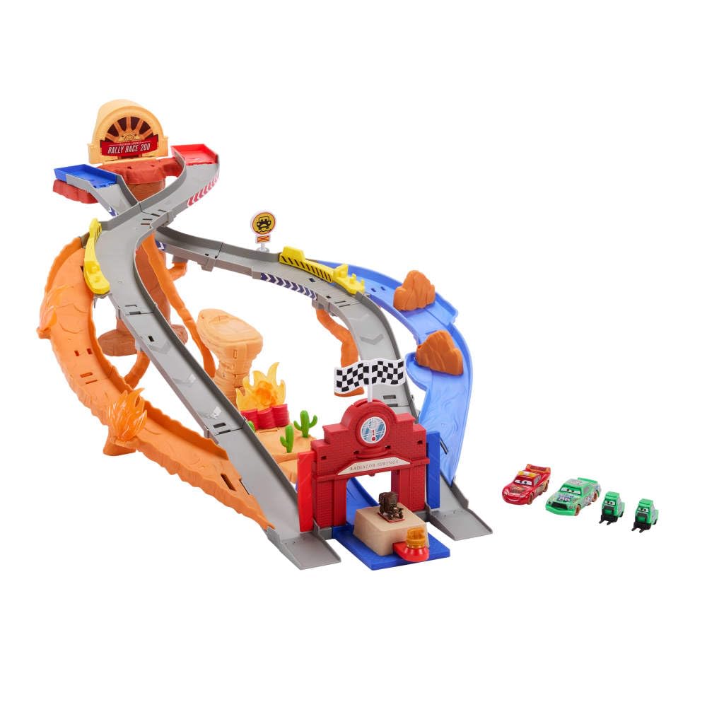 Mattel Disney and Pixar Cars Playset - Lightning McQueen & Chick Hicks Race & Rescue Action Toy
