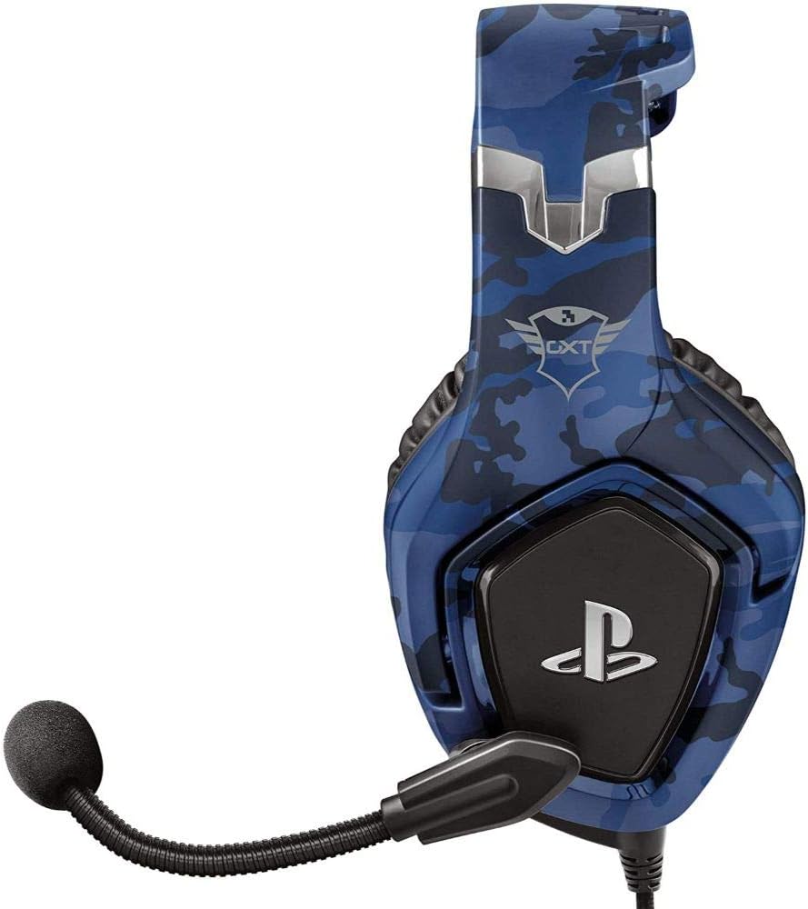 Trust Gaming GXT 488 Forze-B Officially Licensed PS4 PS5 Gaming Headset with 50mm Drivers, Foldable Mic, Blue