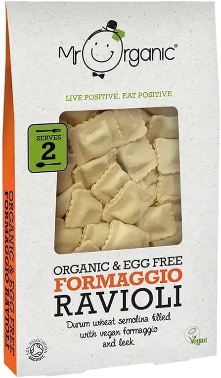 Mr Organic Formaggio Ravioli - Egg Free - Vegan-Friendly - Made with Organic Ing