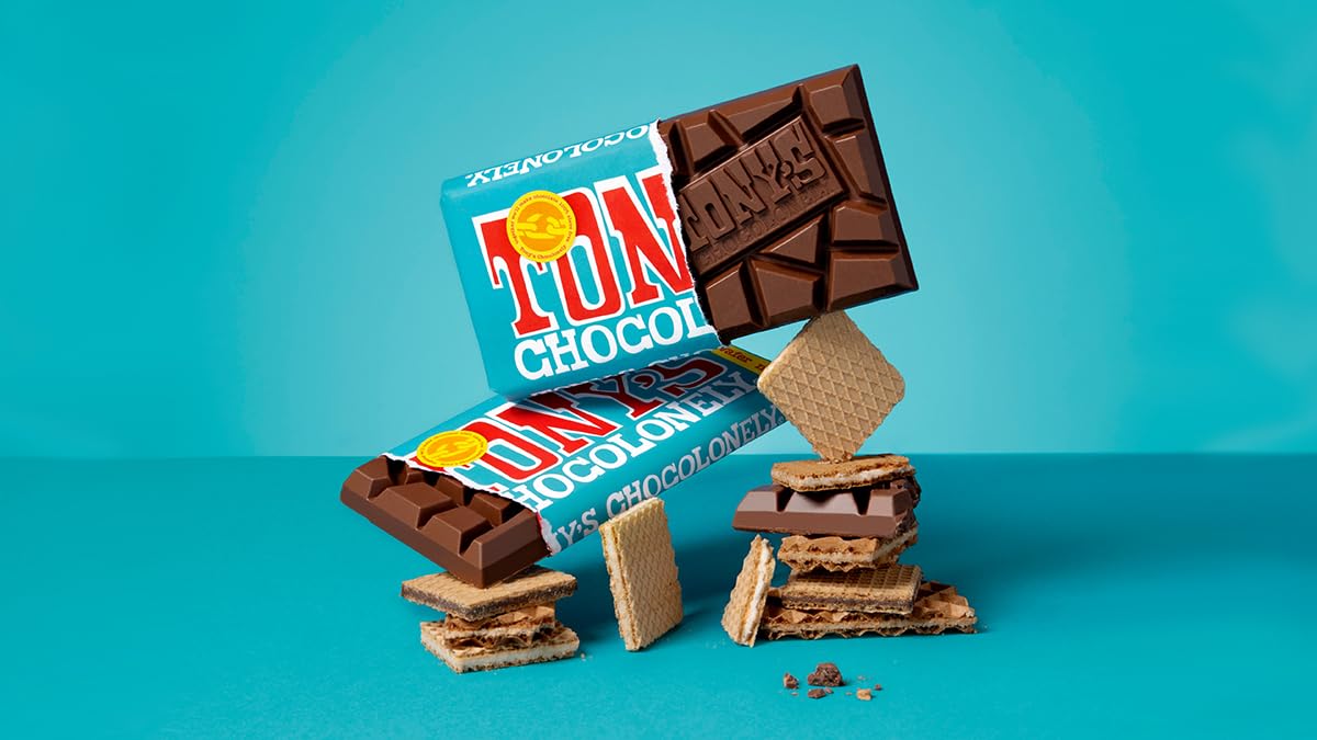 Tony's Chocolonely Milk Chocolate with Crispy Wafer & Cookie Pieces - 180g, Belgian Fairtrade