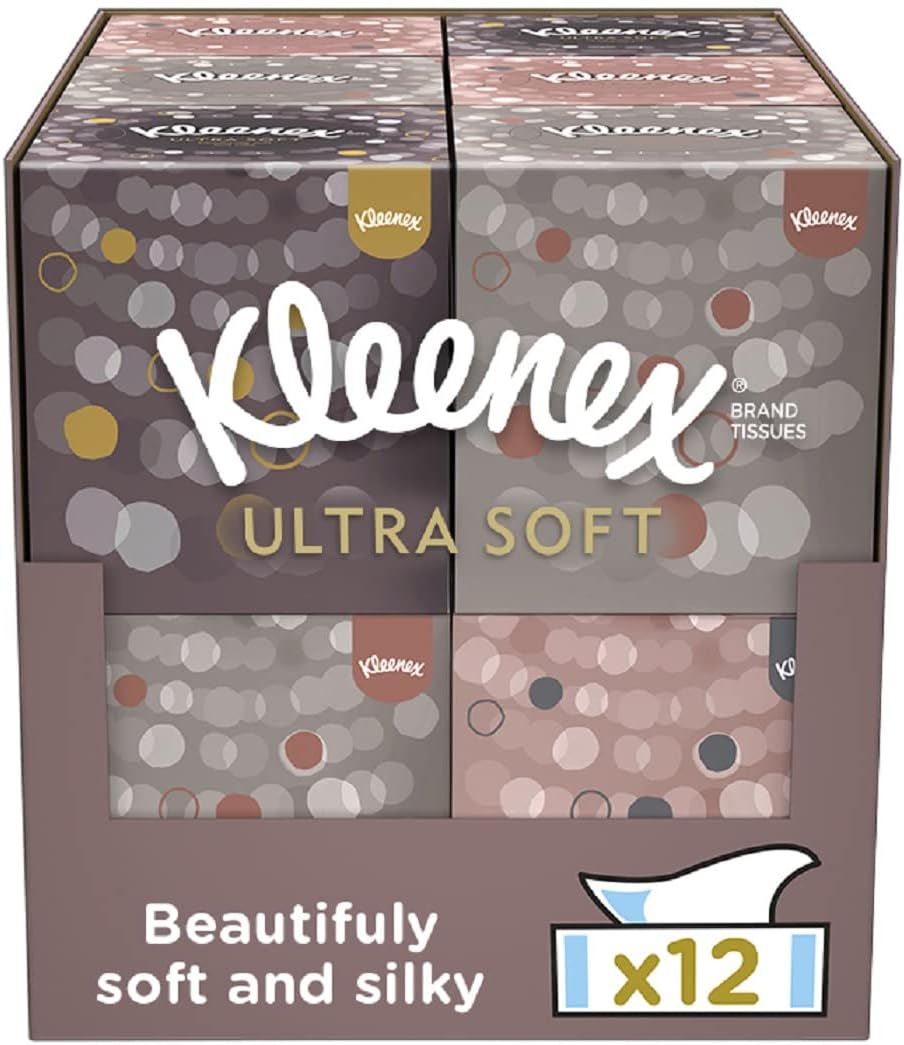 Kleenex Ultra Soft Facial Tissues - Pack of 12 Cube Boxes