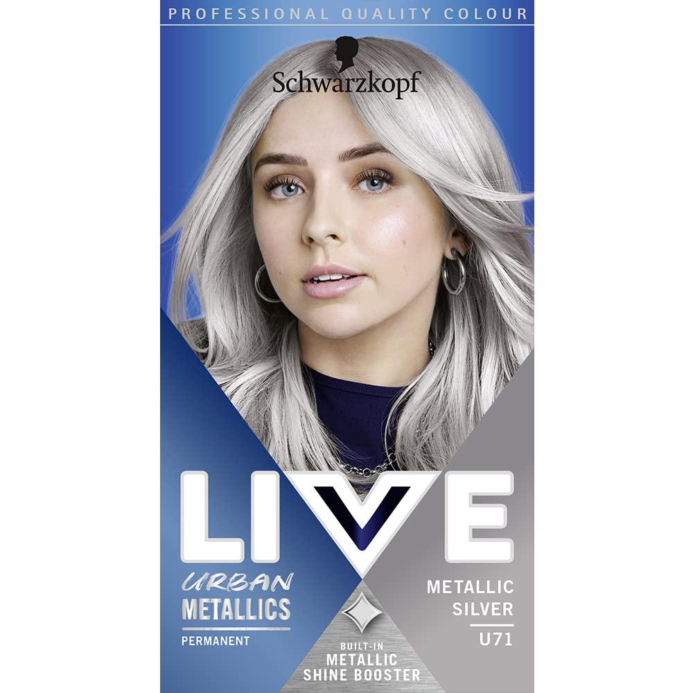 Schwarzkopf LIVE Urban Metallics Permanent Hair Dye - Metallic Silver U71 (100g)