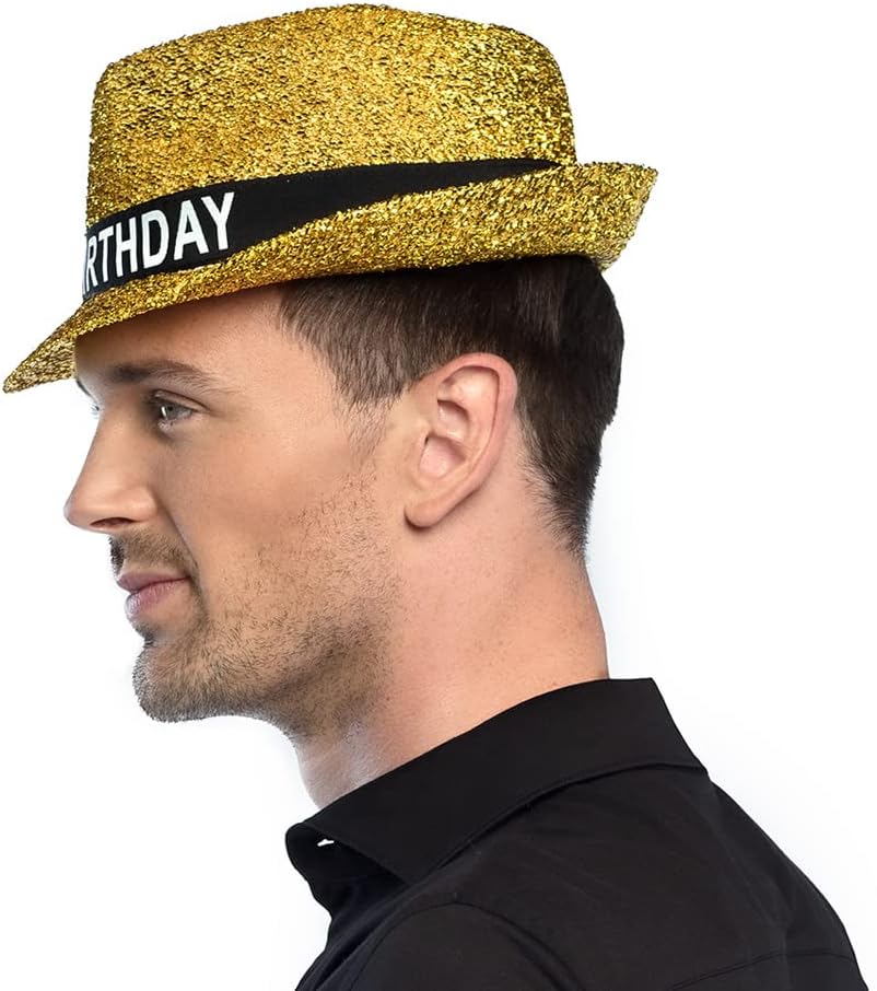 Boland Golden Happy Birthday Hat for Adults, Multicoloured, Roman Costume Headwear