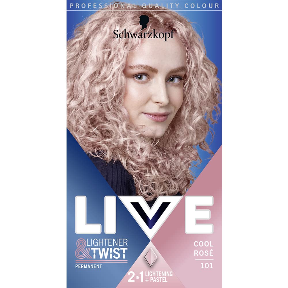 Schwarzkopf LIVE Lightener + Twist Cool Rose 101 Permanent Hair Dye (100g)