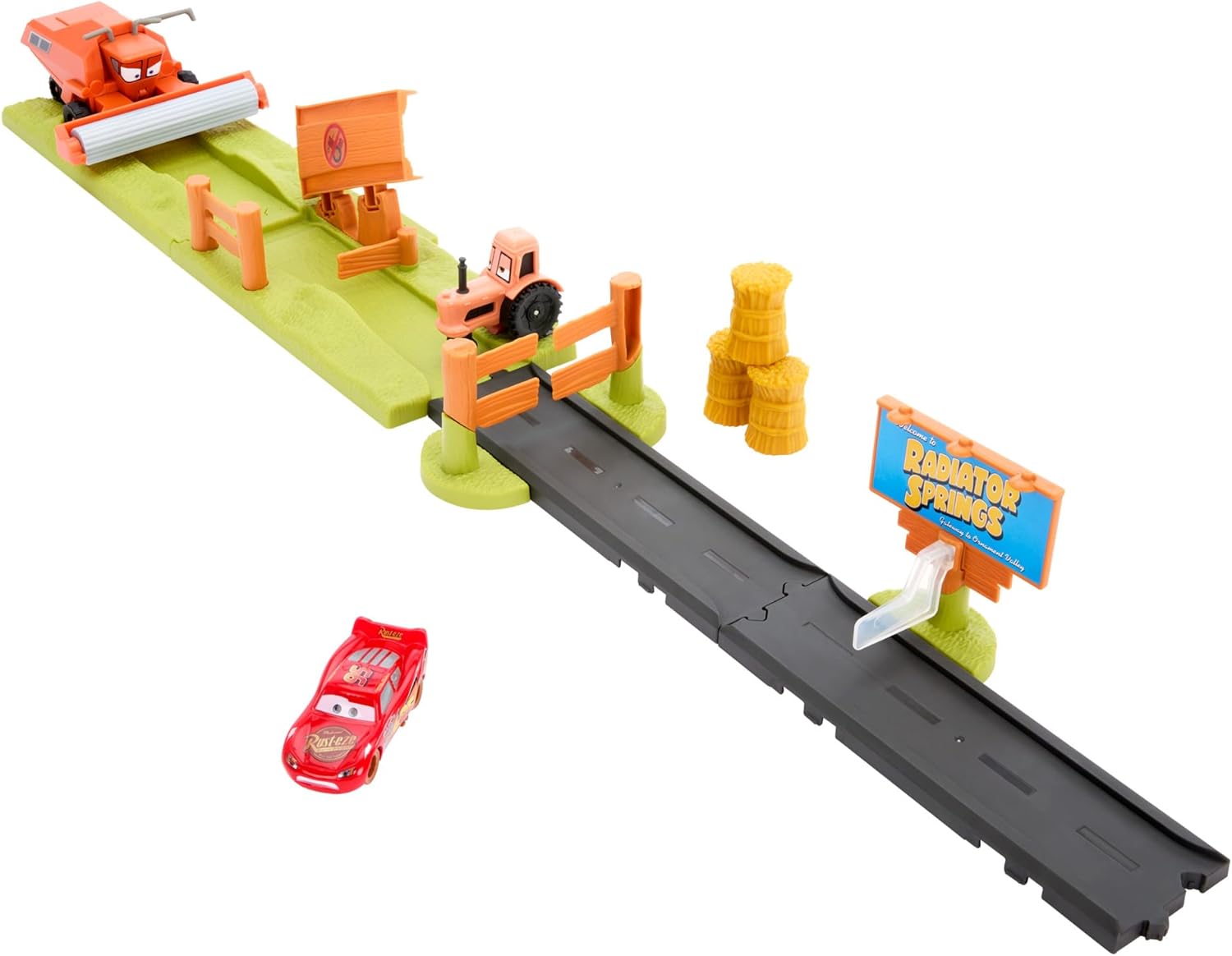 Disney and Pixar Cars Frank Escape & Stunt Race Playset - 3 Vehicles, 2 Play Modes