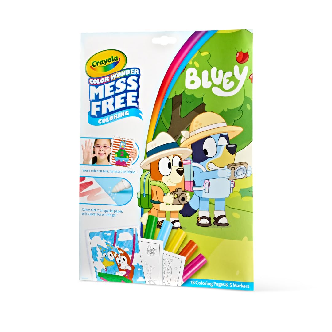 CRAYOLA - Bluey Colouring Mess-Free Book with 5 Markers
