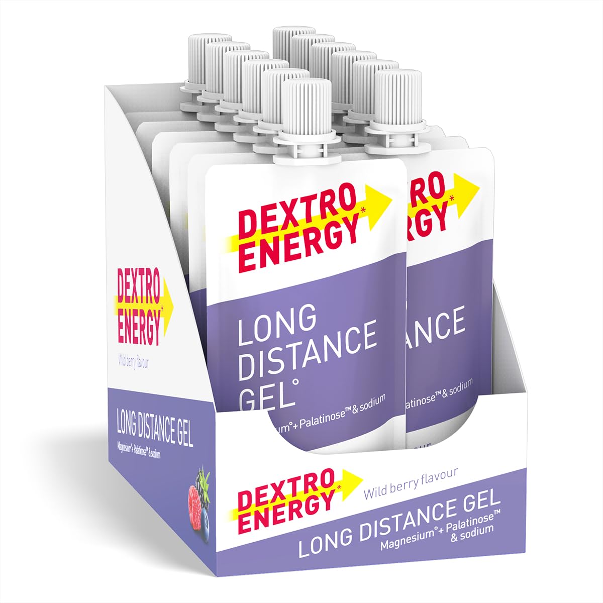 Dextro Energy Long Distance Gel Wild Berry - 50ml Sachet with Fast & Long-Lasting Energy for Endurance Sports