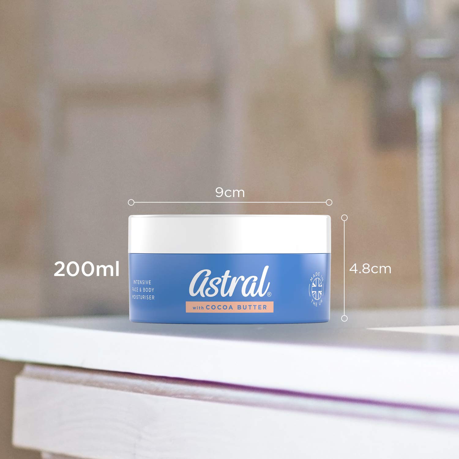 Astral - Face & Body Intensive Moisturiser Cream with Cocoa Butter (200ml)