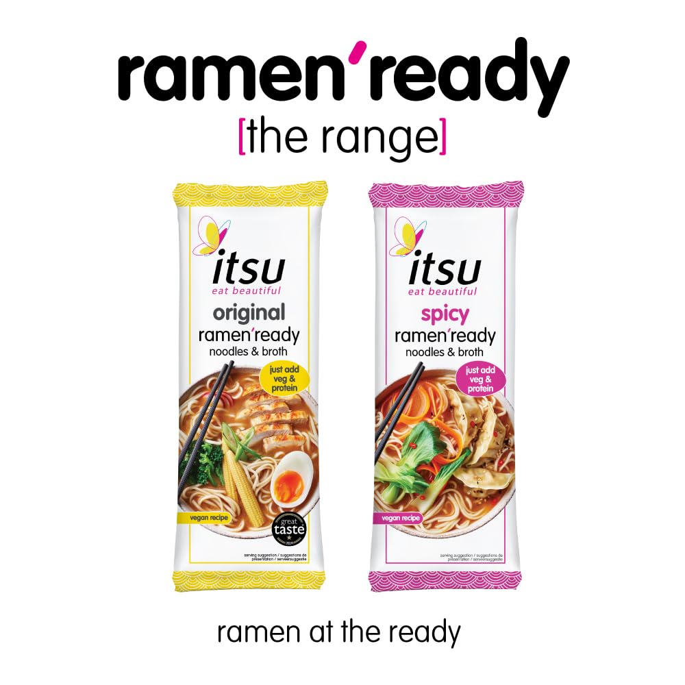 Itsu - Ramen Ready Noodles 86g | Spicy Broth | Authentic Japanese Flavour | Pack of 6