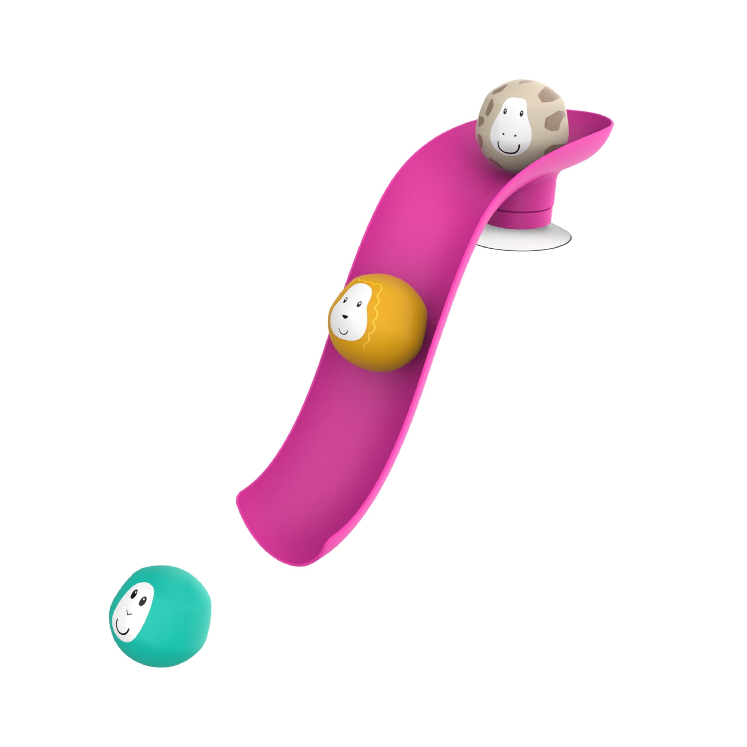 Matchstick Monkey Bathtime Slide Set - Antimicrobial Baby Bath Toy with 3 Animal Rocks, 12 Months+