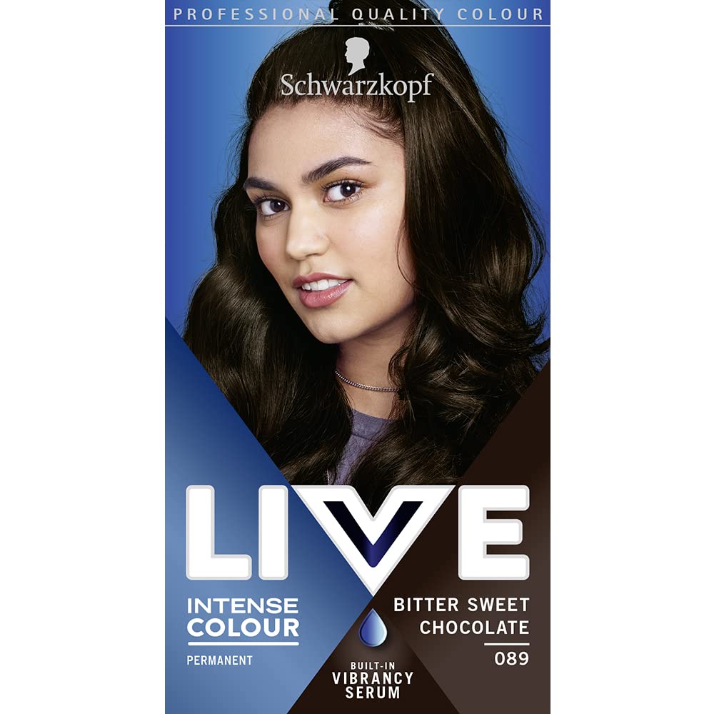 Schwarzkopf LIVE Intense Colour Permanent Hair Dye - Bitter Sweet Chocolate 089 (143g)