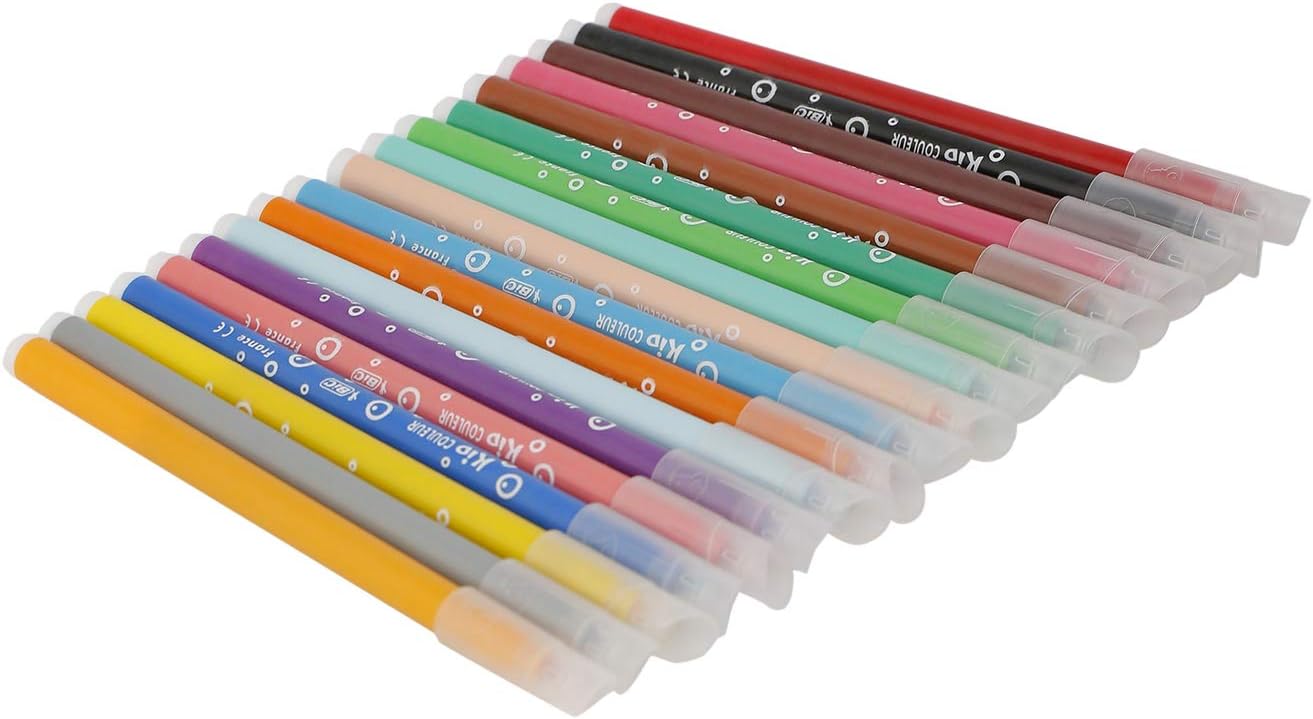 BIC Kids Kid Couleur Felt Tip Pens - Assorted Colors, 18-Pack Cardboard Wallet