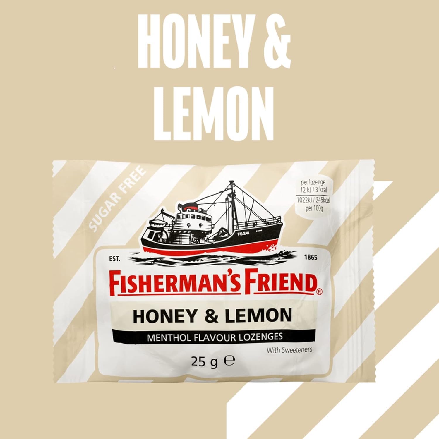 Fisherman's Friend - Honey & Lemon Sugar-Free Extra Strong Menthol Lozenges
