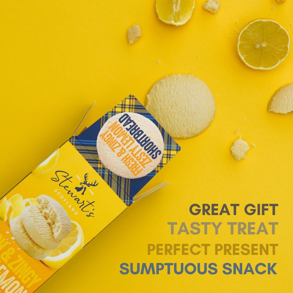 Stewart's Signature Range Lemon Curd Shortbread (160g) - Traditionally Made Scottish Treat