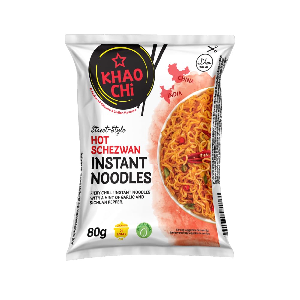 Khao Chi Schezwan Noodles 80g (Pack of 1) - Spicy Indo-Chinese Instant Noodles