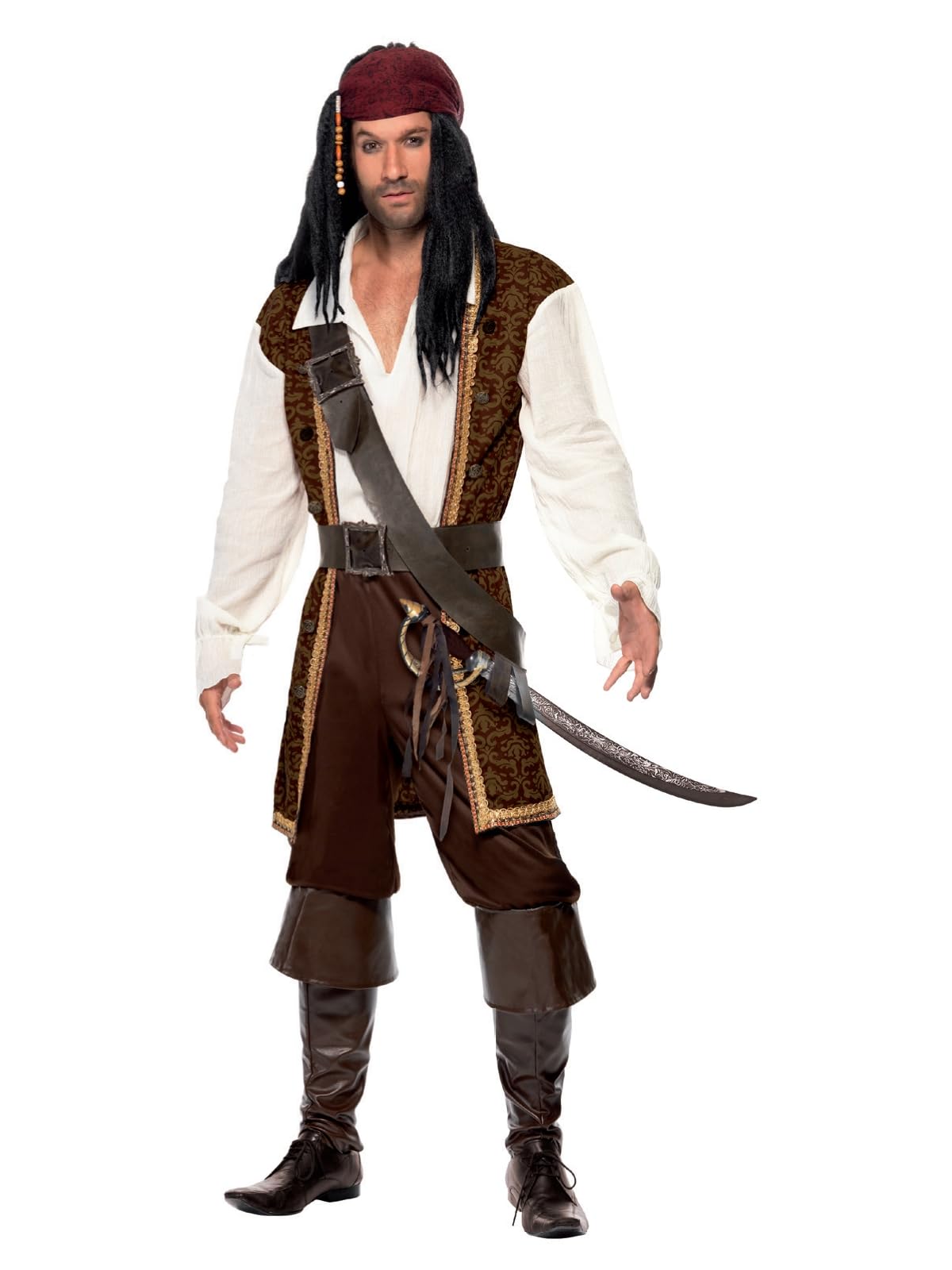 Smiffys High Seas Pirate Costume - Adult Men's Size M (38"-40")
