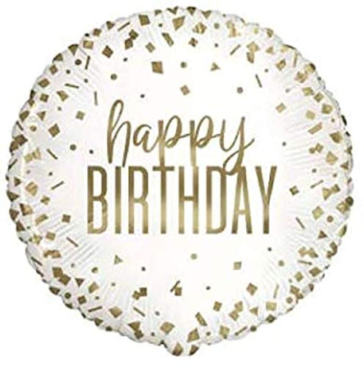 Unique Confetti Gold Foil Birthday Balloon - 45 cm - Self-Sealing for Helium or Air