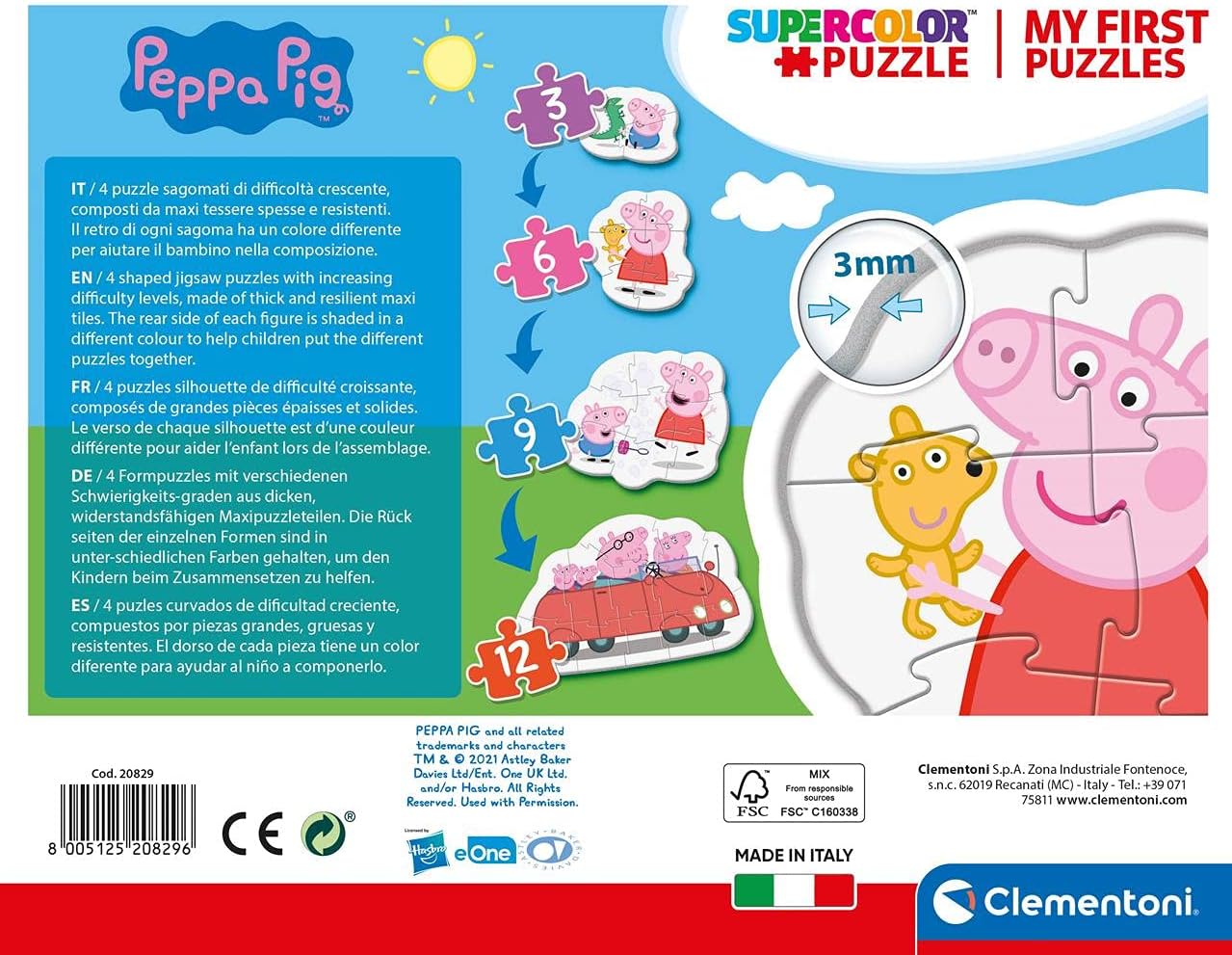 Clementoni Peppa Pig My First Puzzles - 30-Piece Educational Puzzle Set for Toddlers 2+