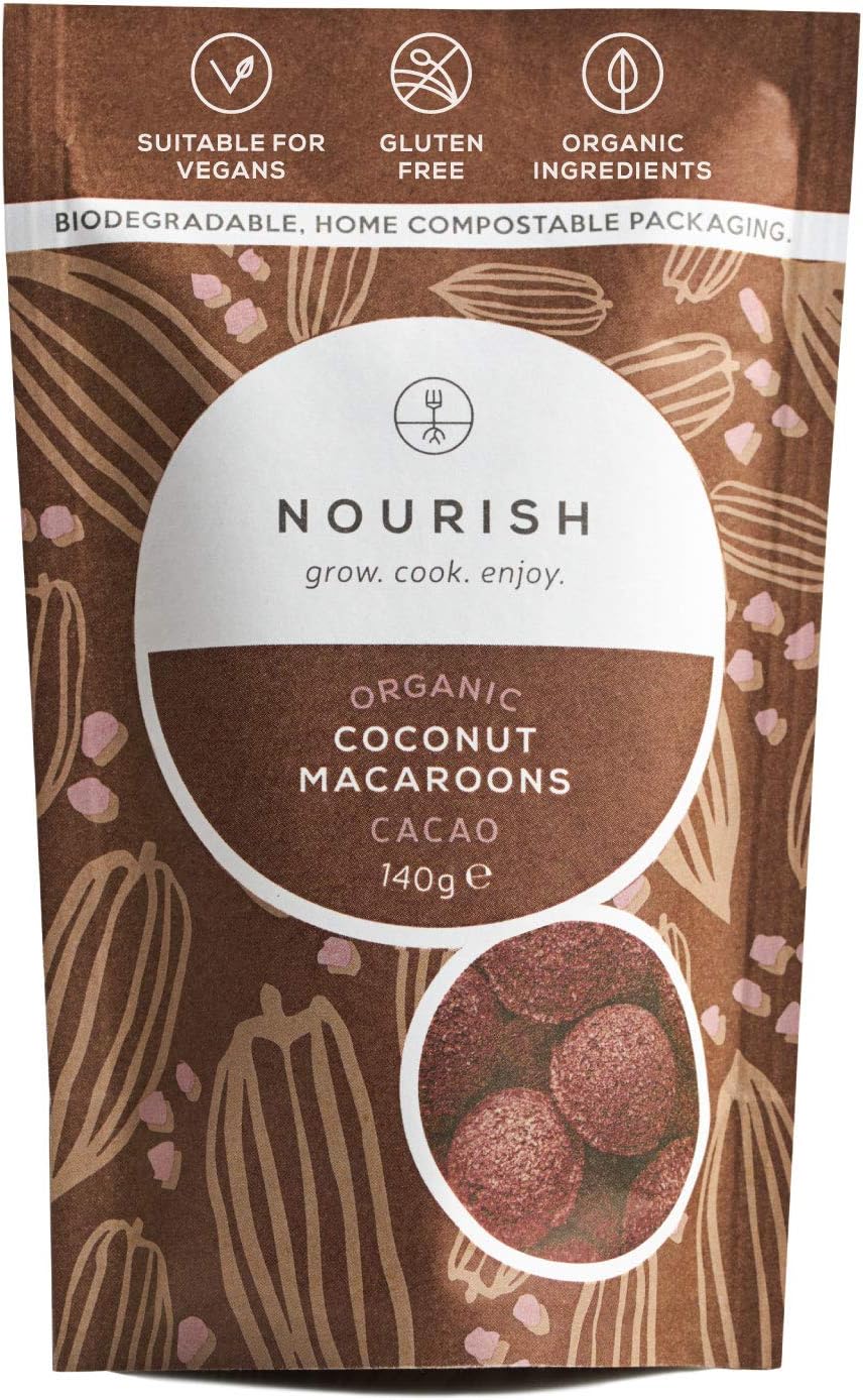 Nourish Organic Cacao Coconut Macaroons - Vegan, Gluten Free, Keto Snack