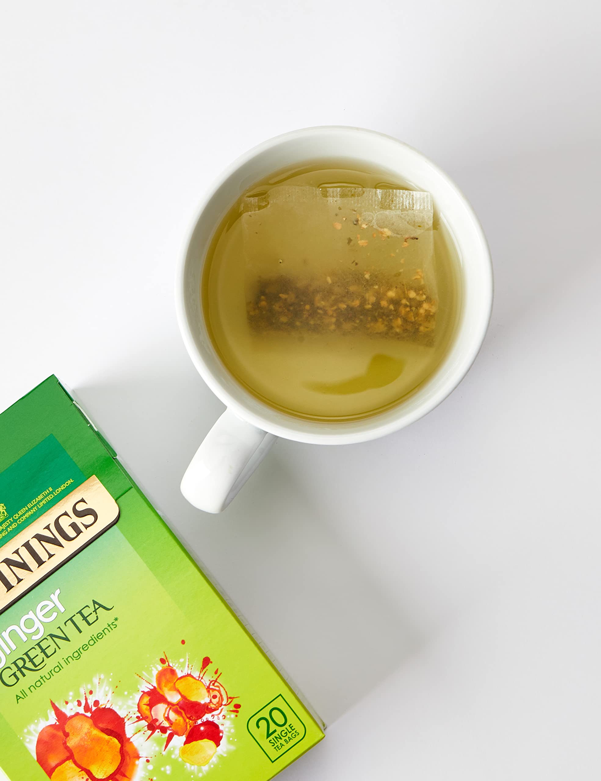 Twinings Ginger Green Tea 80 Tea Bags (4 x 20) - Soothing Spicy Green Tea with Real Ginger