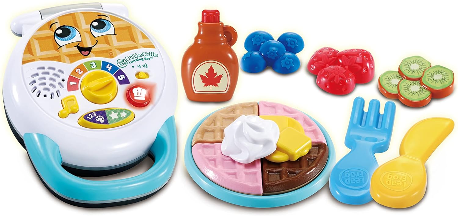 LeapFrog Build-a-Waffle Learning Set - Interactive Role Play Kitchen Toy for Toddlers 12M+