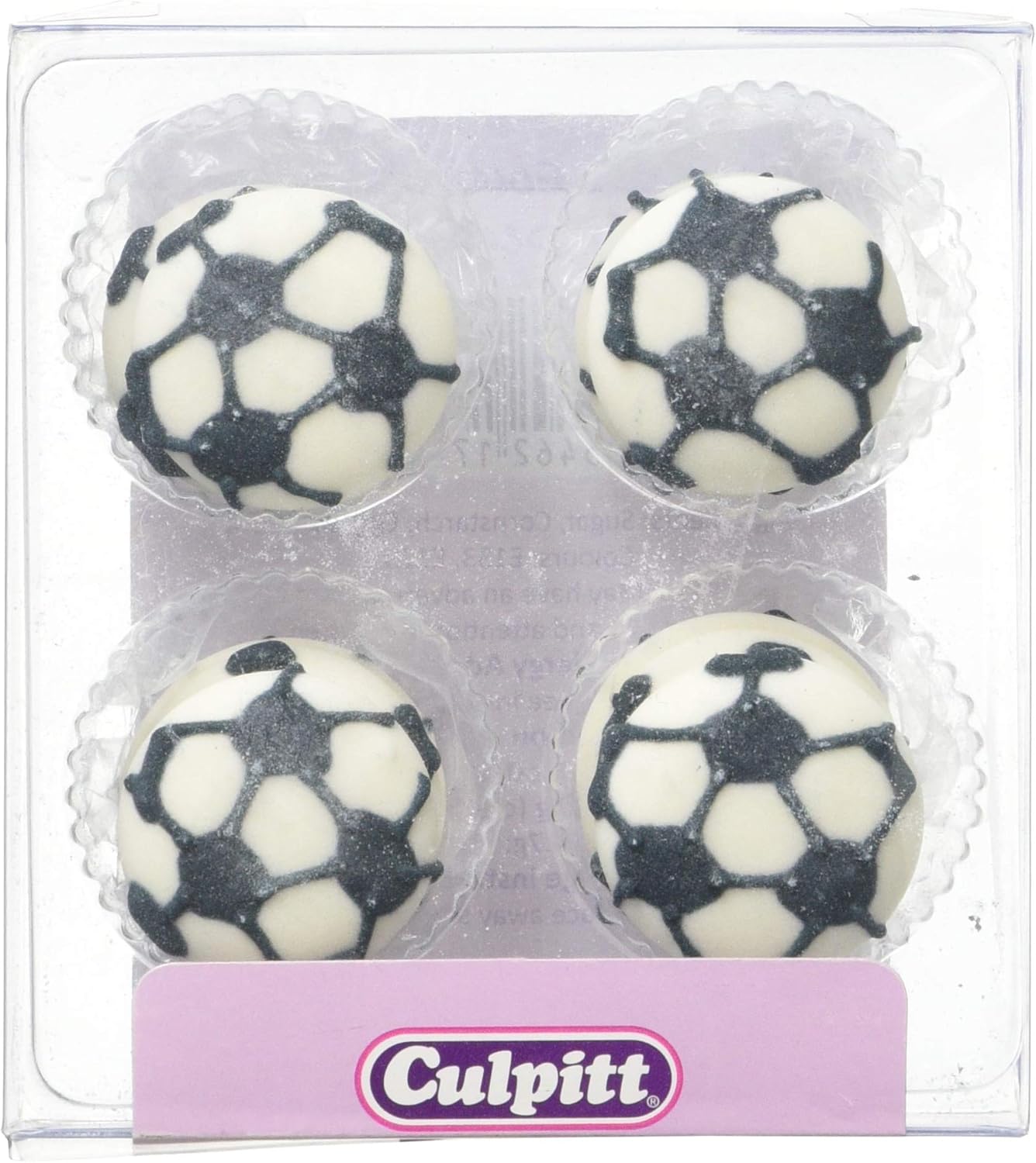 Culpitt - Football Sugar Pipings Edible Cake Decorations Pack of 12