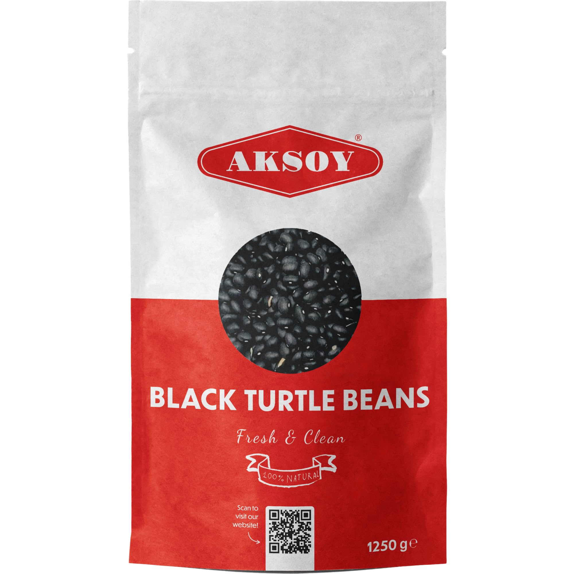 Aksoy Black Turtle Beans 1250g | Dried Black Beans for Soups, Stews & Sauces