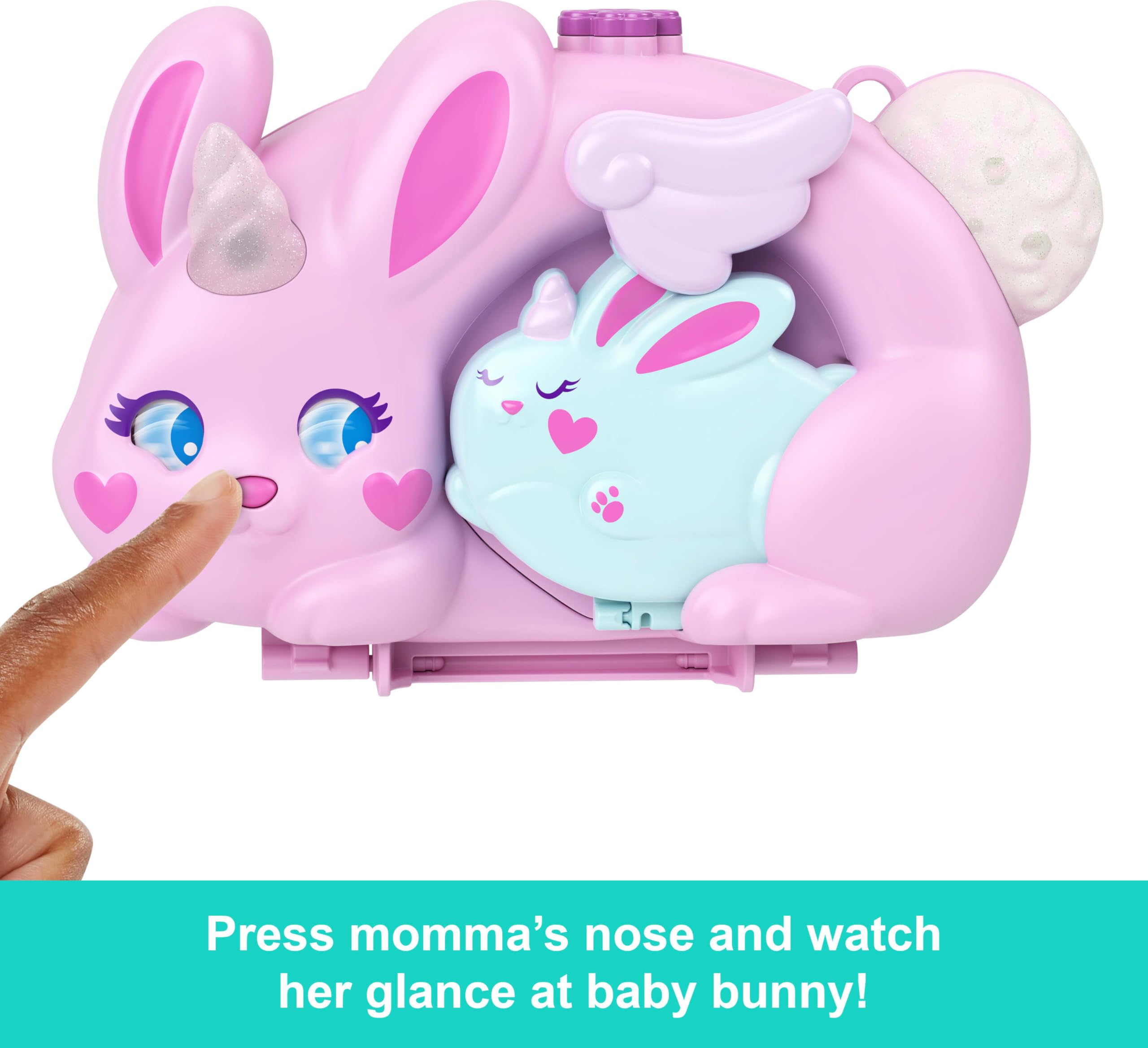 Polly Pocket 2-in-1 Bunny Fun Compact Purse Playset with Micro Dolls & Accessories