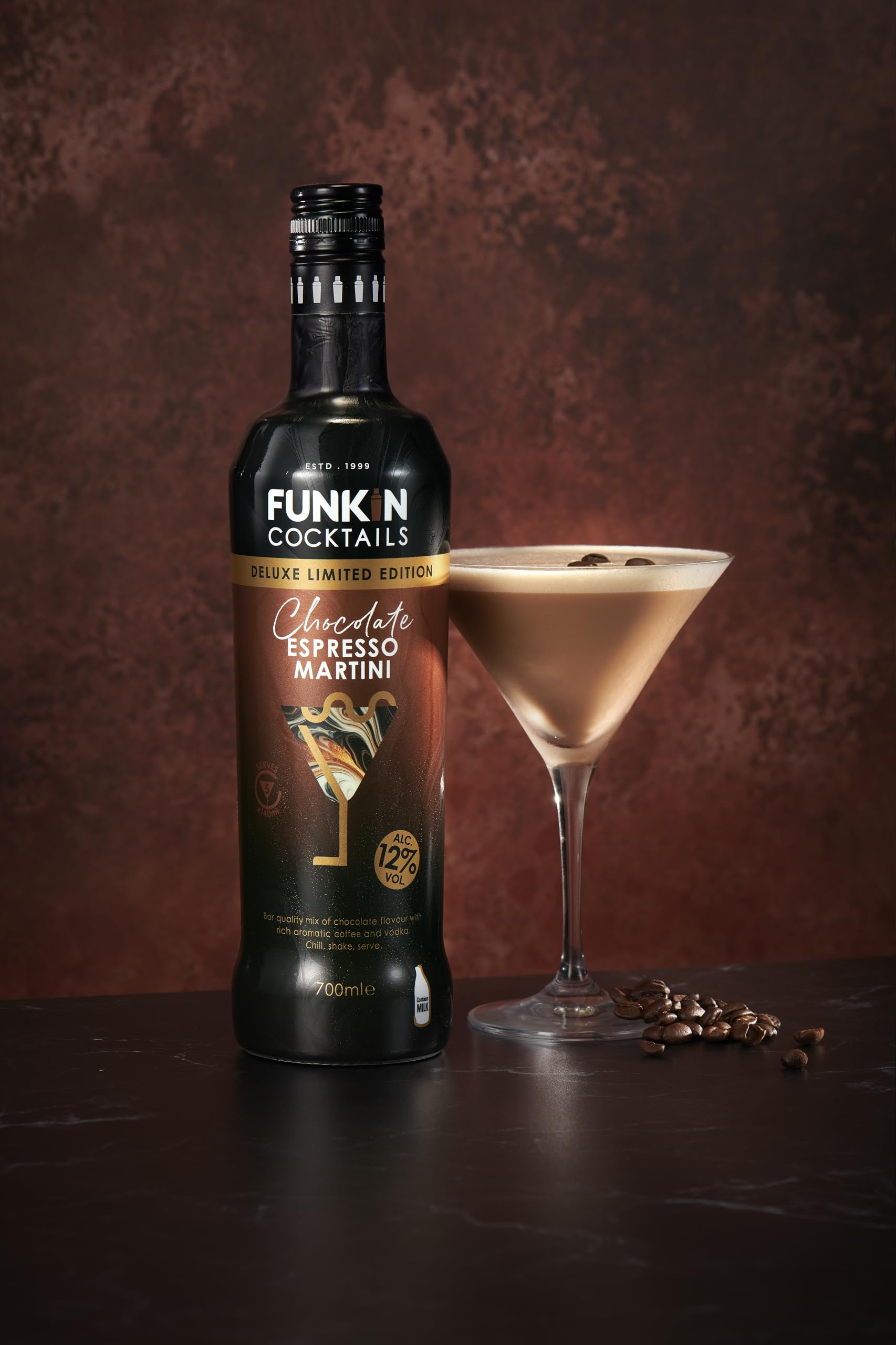 Funkin Chocolate Espresso Martini Ready to Drink Cocktail Bottle - 12% ABV