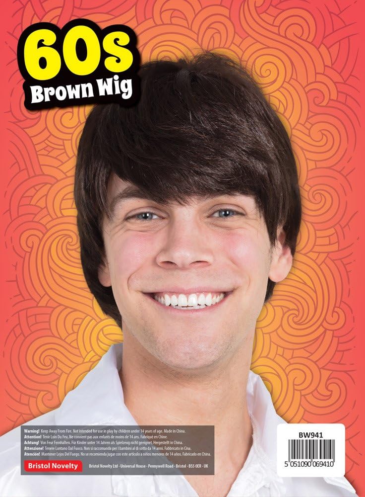Bristol Novelty 60's Brown Male Wig BW941
