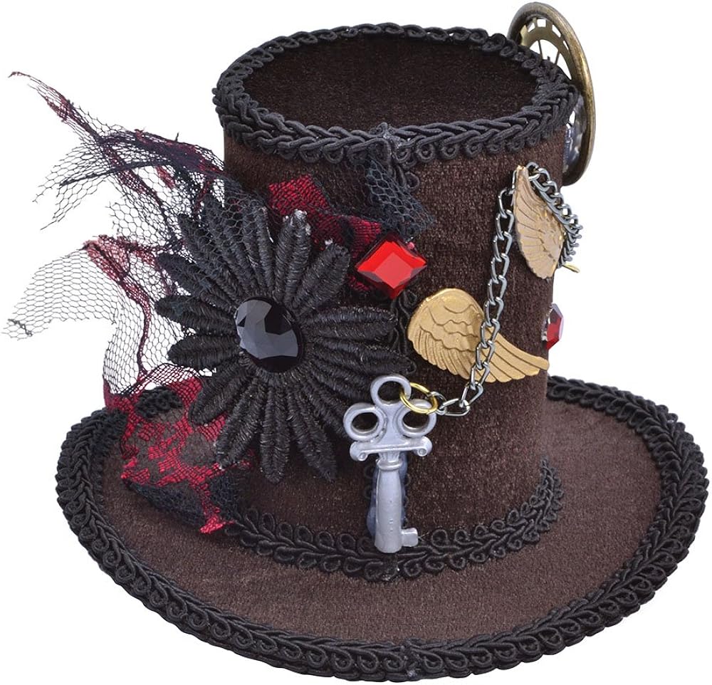 Bristol Novelty Steampunk Tall Top Hat Mini for Women