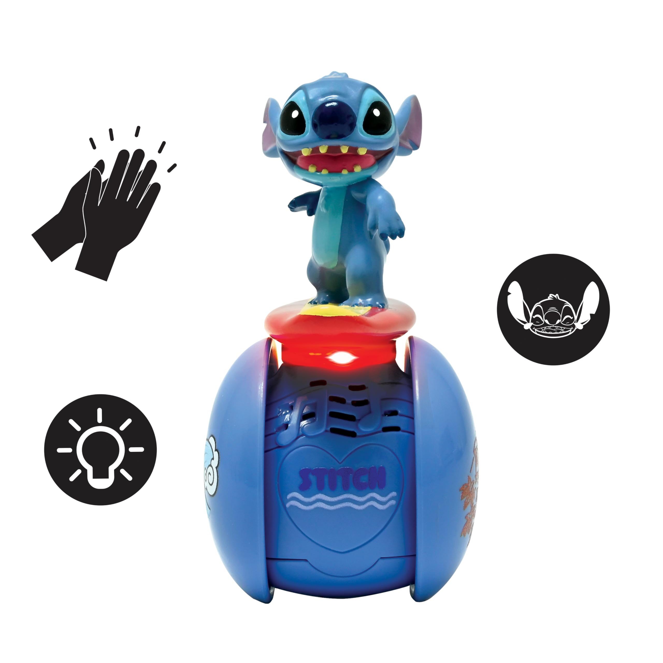 Lexibook Disney Stitch Interactive Surfer Robot - Self-Balancing Light-Up Toy