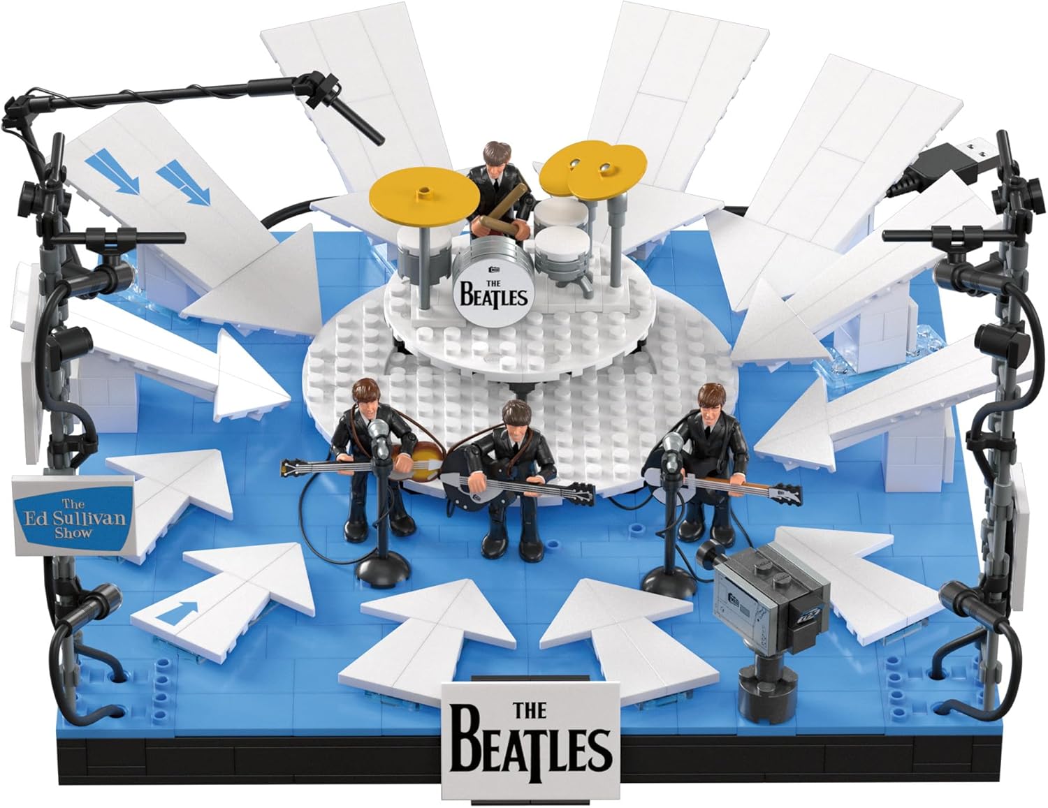MEGA The Beatles Building Set with 681 Pieces, 4 Poseable Action Figures - Adult Collector Playset