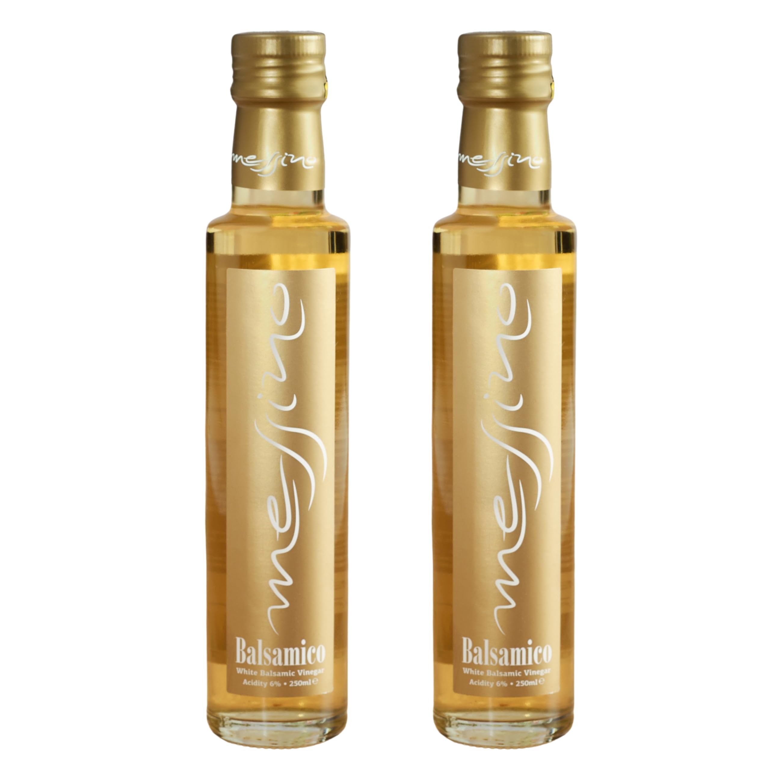 Messino Greek White Balsamic Vinegar - No Added Sugar - Vegan - 2 x 250ml