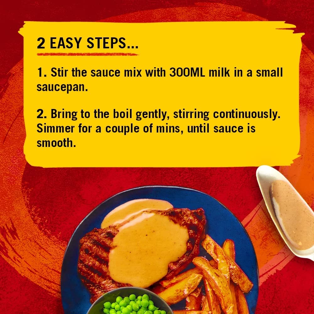 Schwartz - Creamy Pepper Sauce 25g | Pack of 12 | Rich & Creamy Steak Sauce Mix