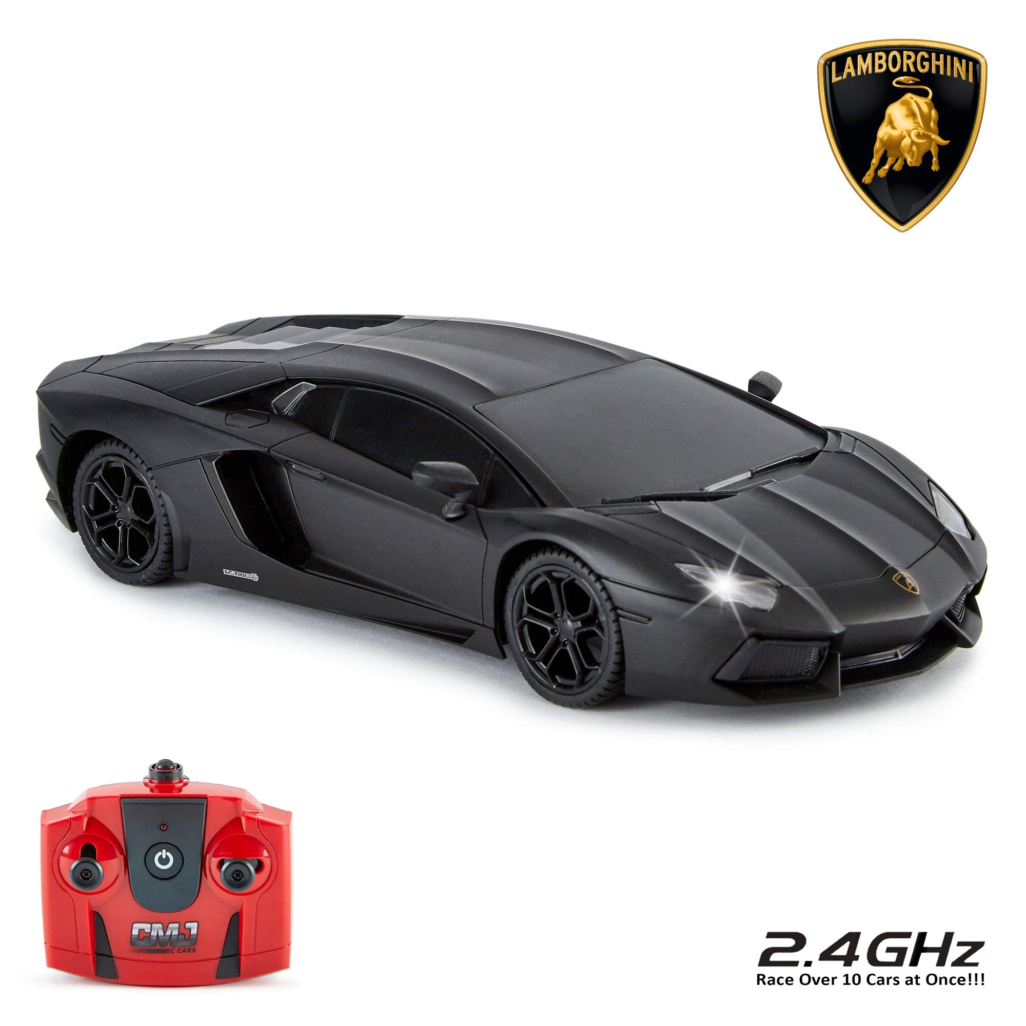Lamborghini Aventador 1:24 Scale Remote Control Car - 2.4Ghz Racing with LED Lights