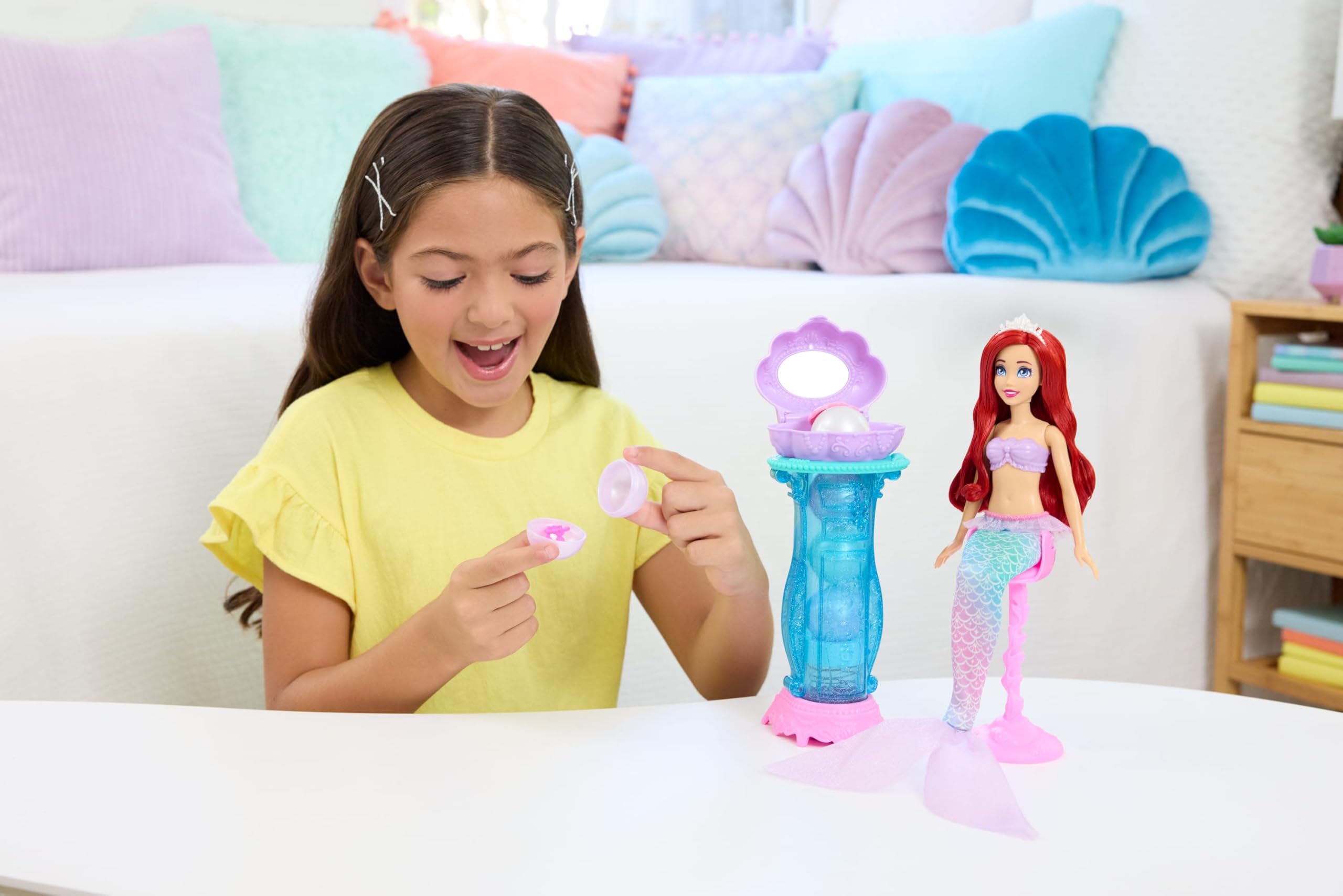 Mattel Disney Princess Ariel Vanity Pop Mermaid Fashion Doll Playset - Ages 3+