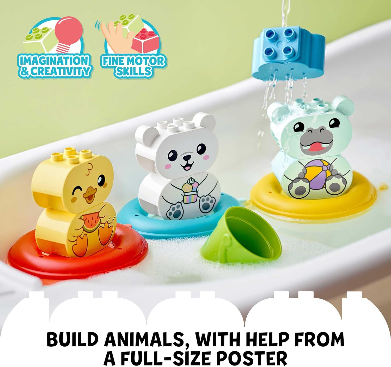 LEGO DUPLO Bath Time Fun: Floating Animal Train Bath Toy for Toddlers 18 Months+