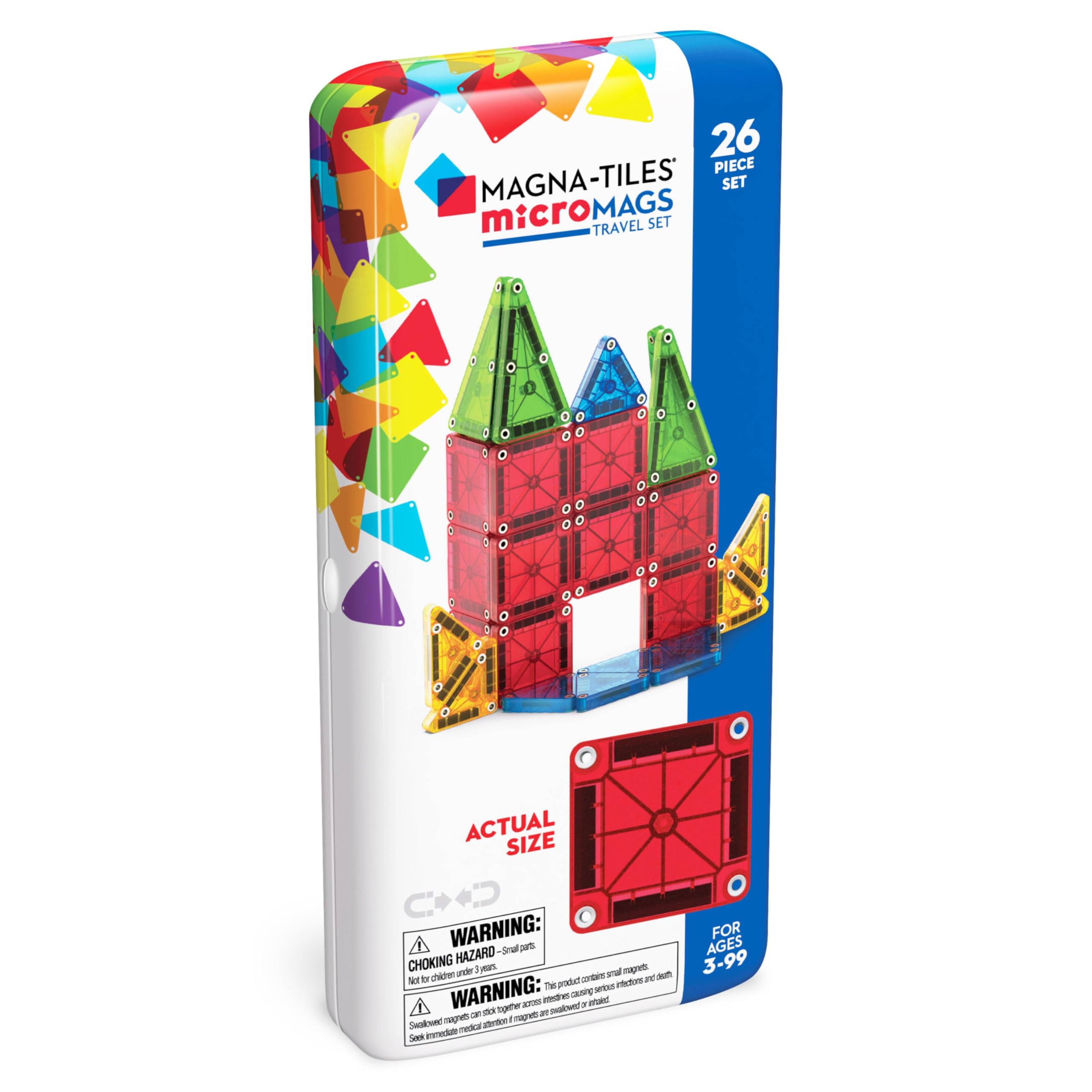 Magna-Tiles microMAGS 26-Piece Travel Magnetic Construction Set - Ages 3+ Building Toy