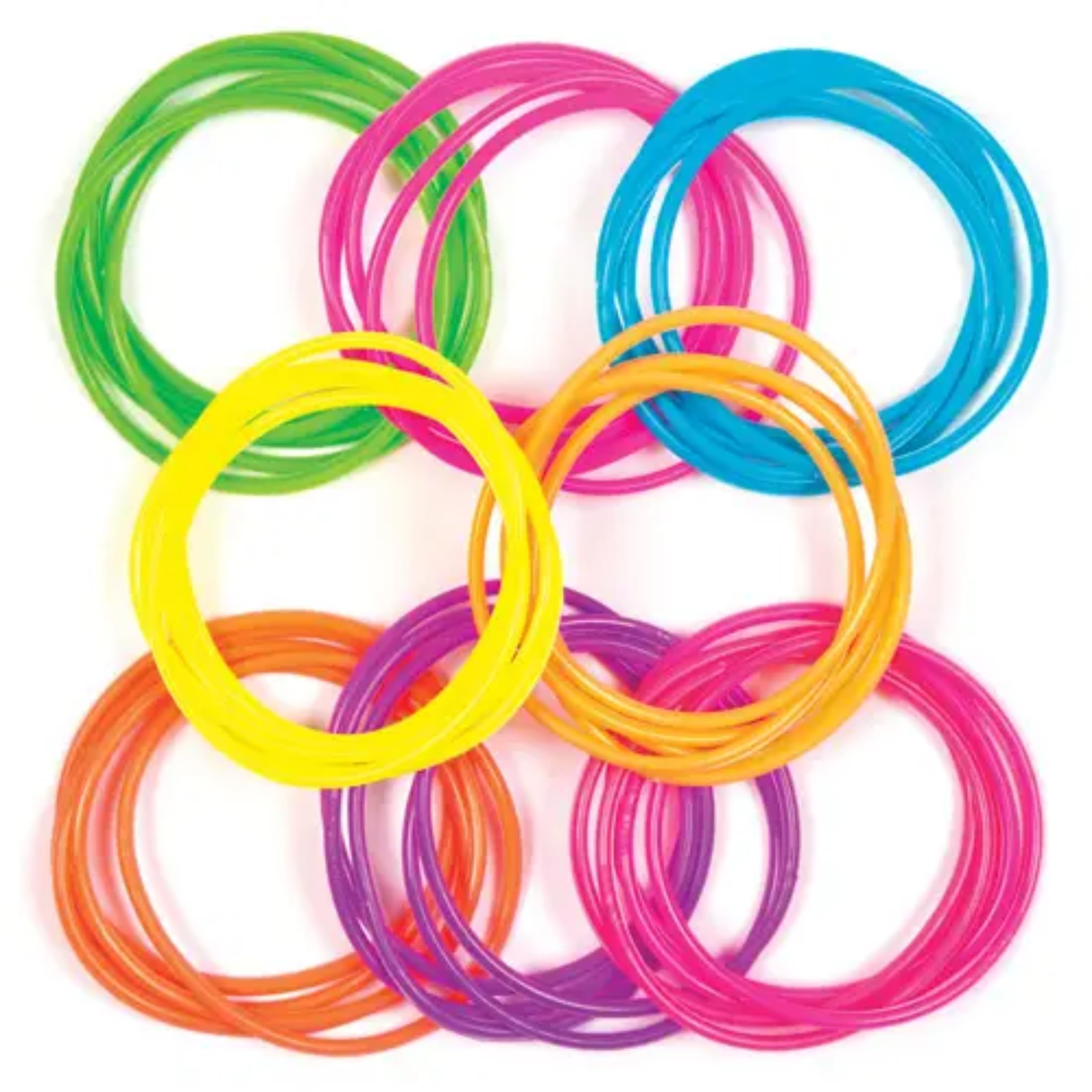 Baker Ross Gummy Bracelets Pack of 40 - Assorted Color Plastic Party Favors for Kids