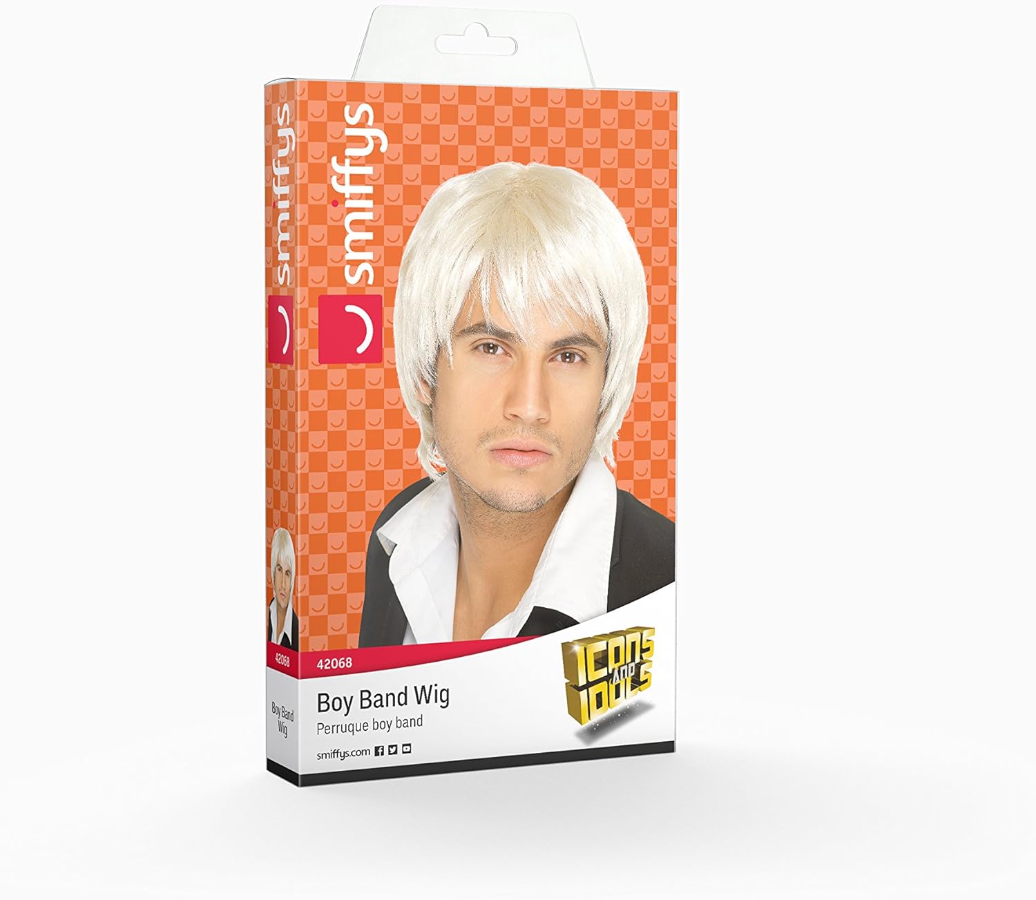 Smiffys Boy Band Blonde Wig - Short Style Synthetic Hairpiece