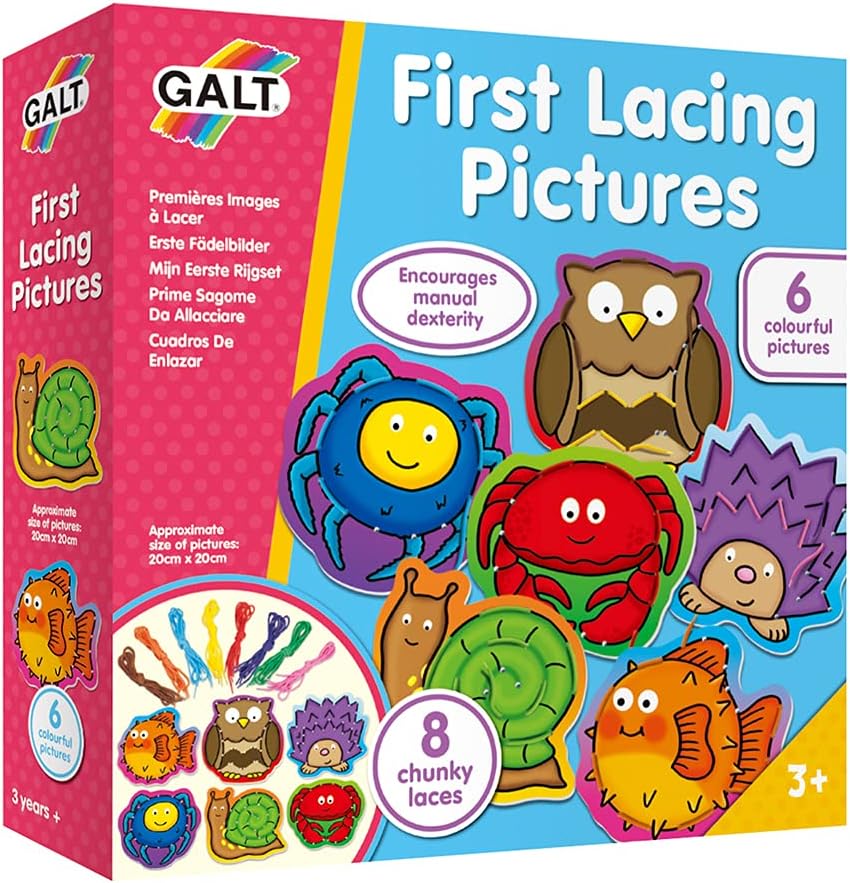 Galt First Lacing Pictures - Educational Threading Toy for Ages 3+