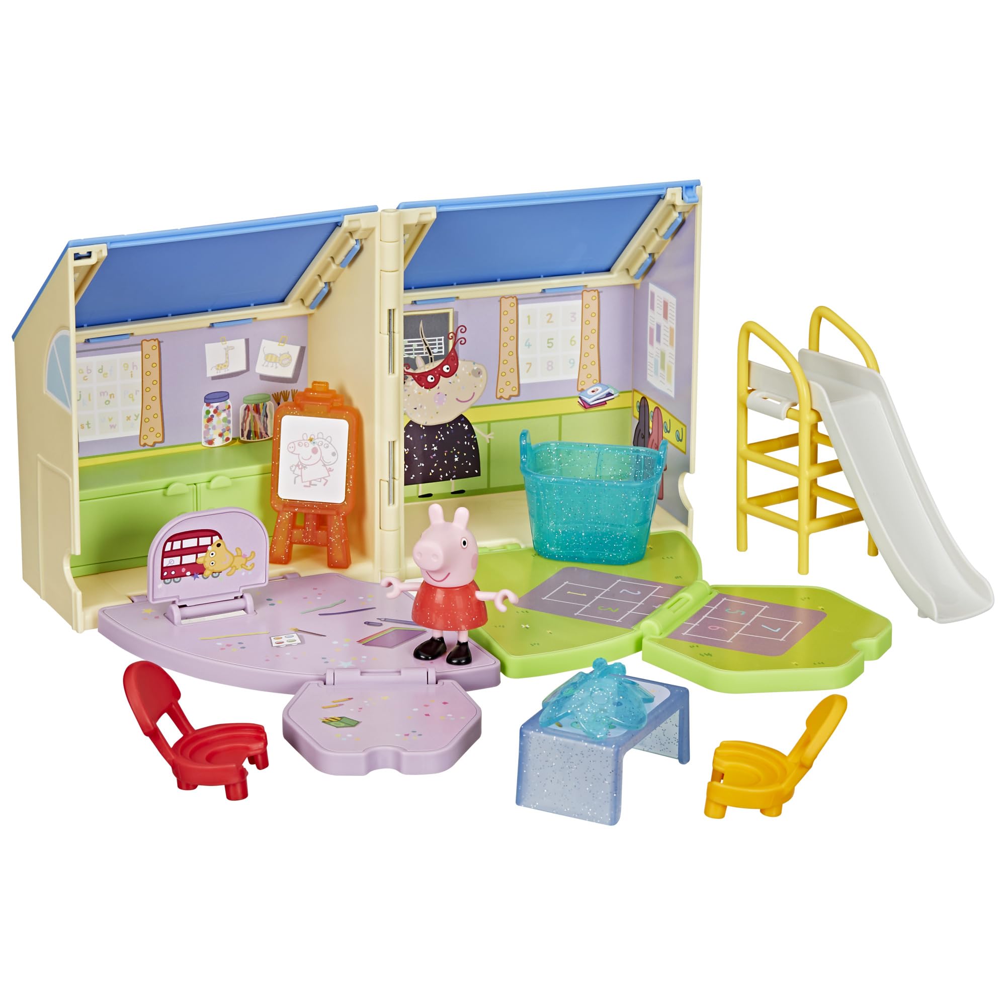 Peppa Pig Peppa's Pop-Open Playgroup Playset - Classroom & Playground Pretend Play for Ages 3+