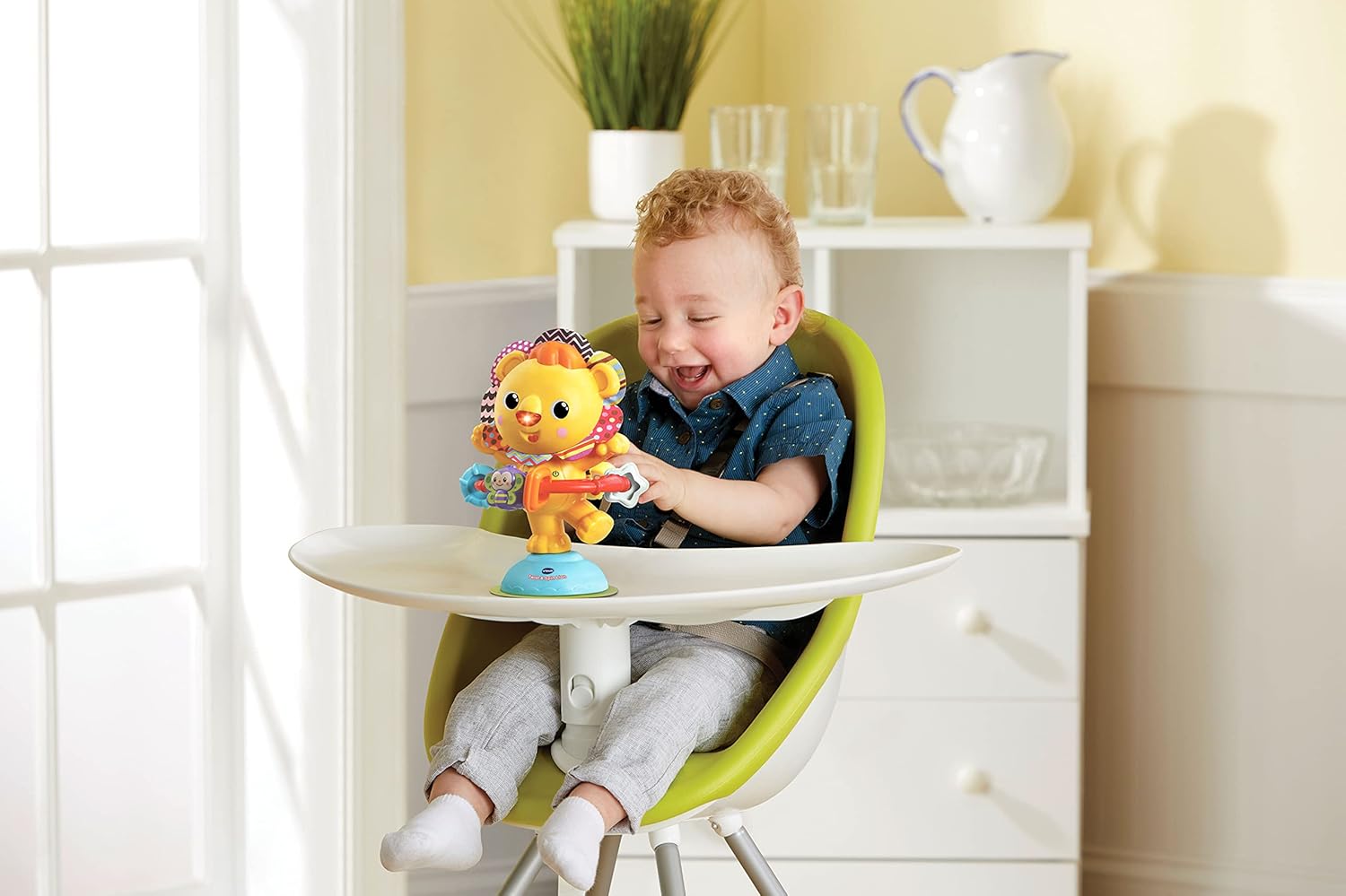 VTech Twist and Spin Lion - Interactive Musical Toy with Lights & Suction Cup for 6+ Months
