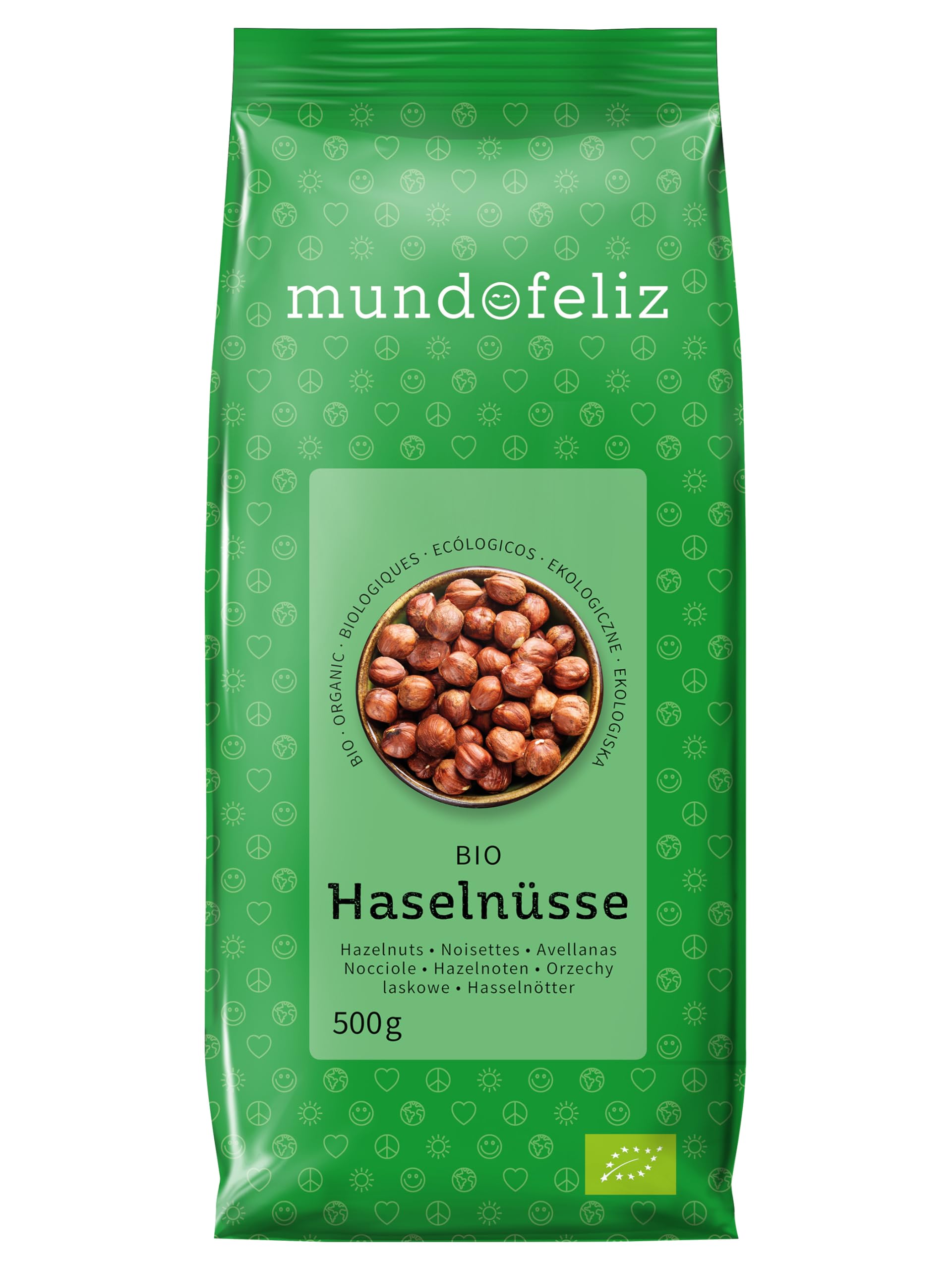 Mundo Feliz Organic Raw Hazelnuts 2 x 500 g