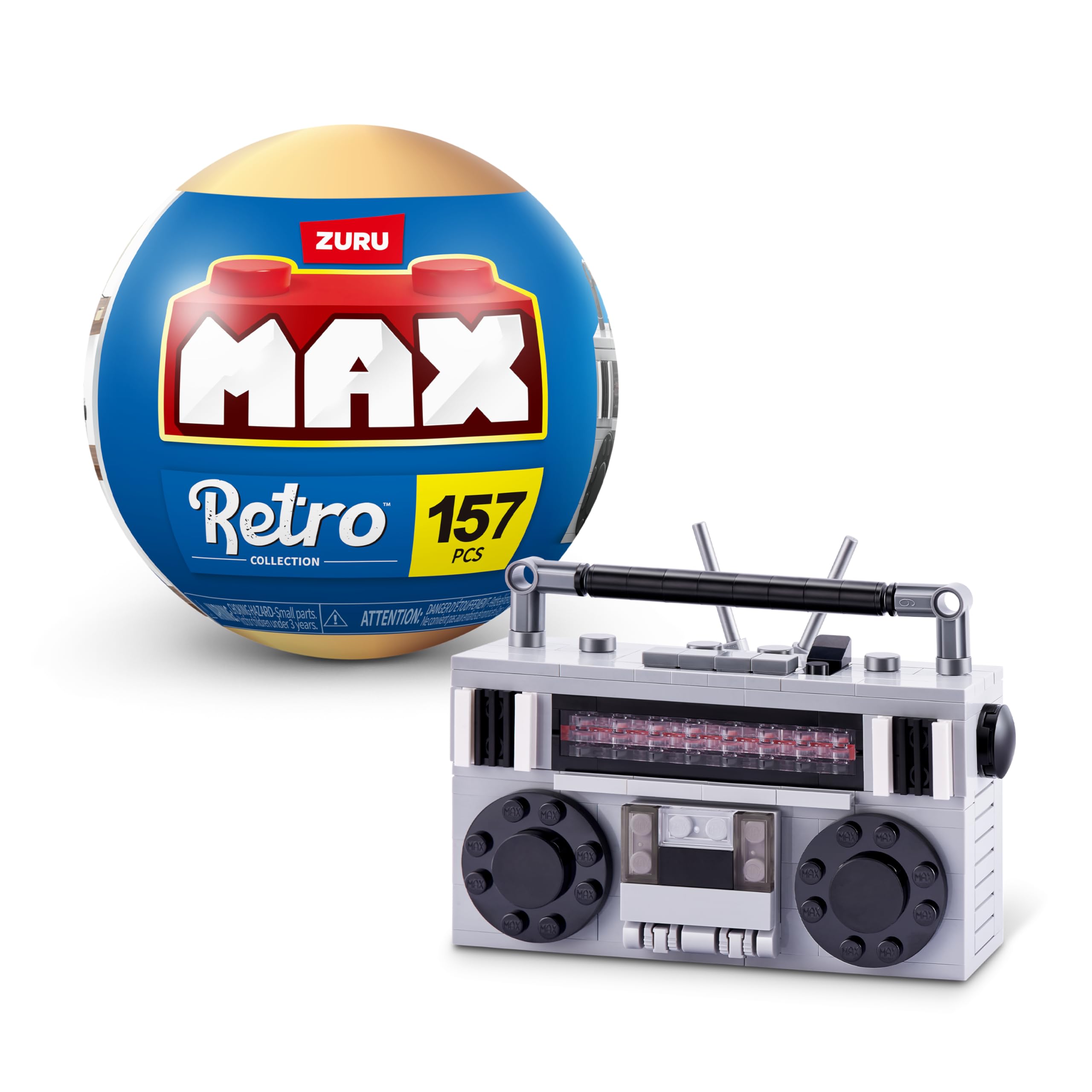 MAX Premium Retro Building Bricks - Cassette Radio Building Set for Kids 3+