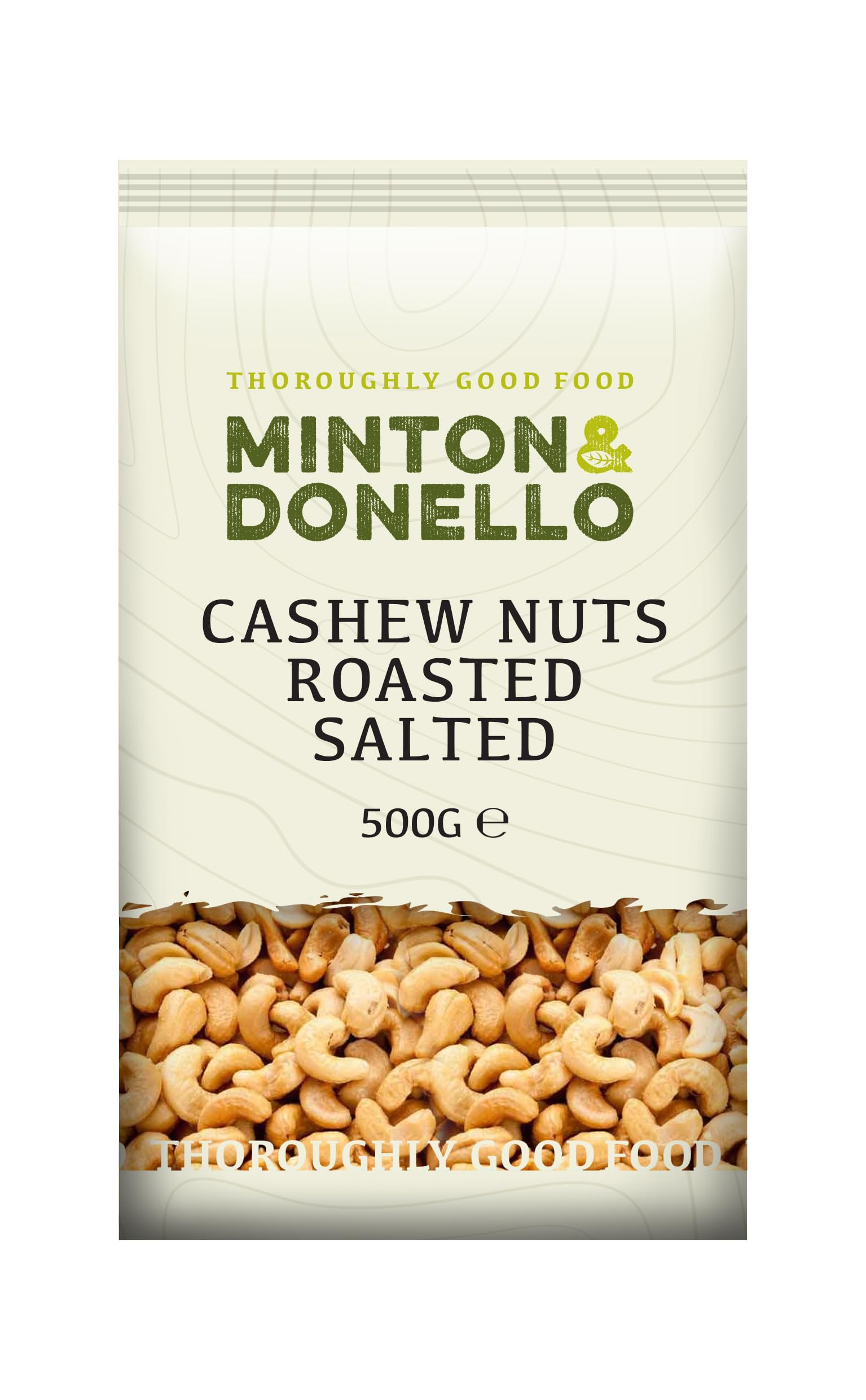 Minton & Donello Roasted and Salted Cashew Nuts, 500g Pack